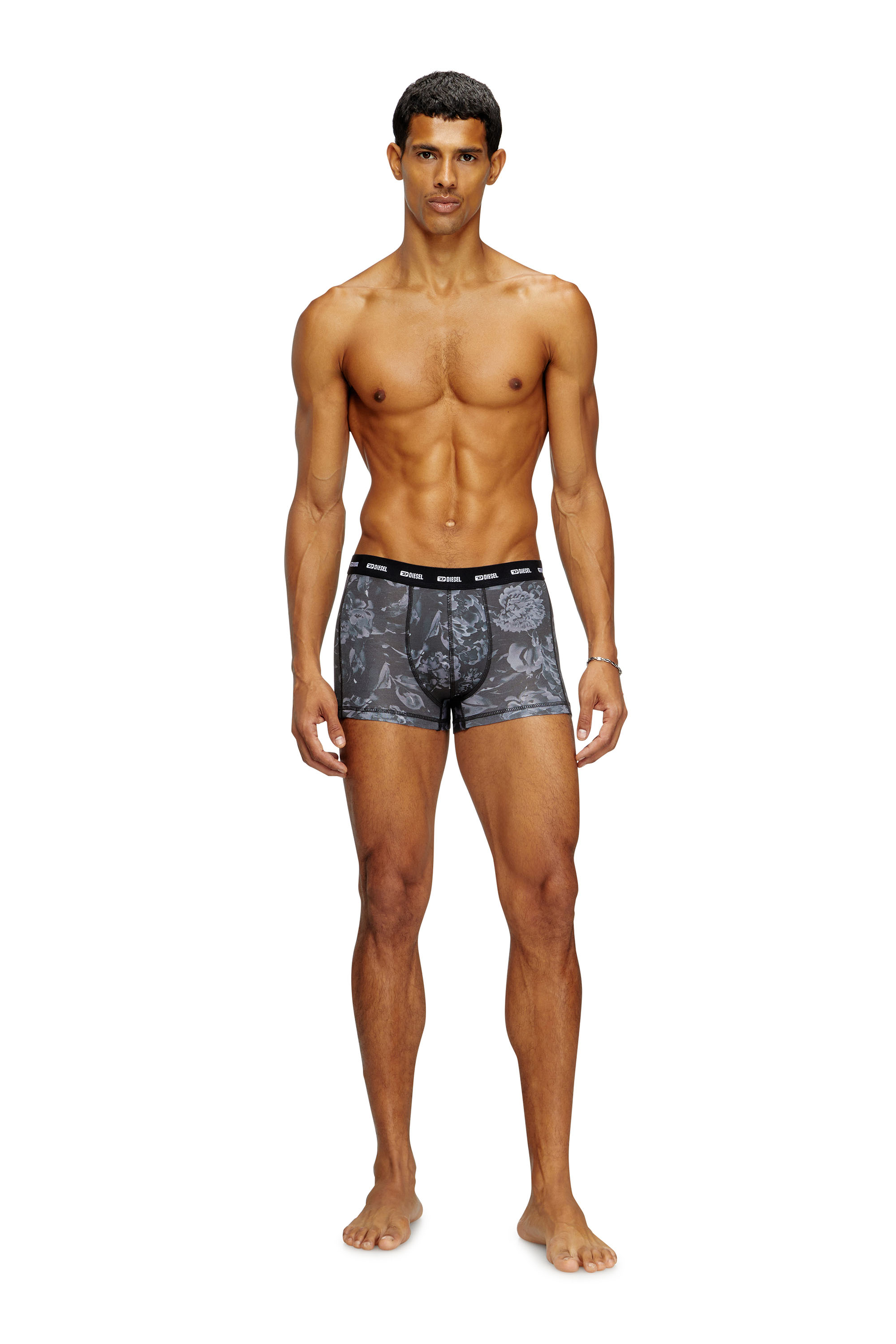 Diesel - DAMIEN-UTLT, Man's Boxer briefs with Flower print in Grey - 2