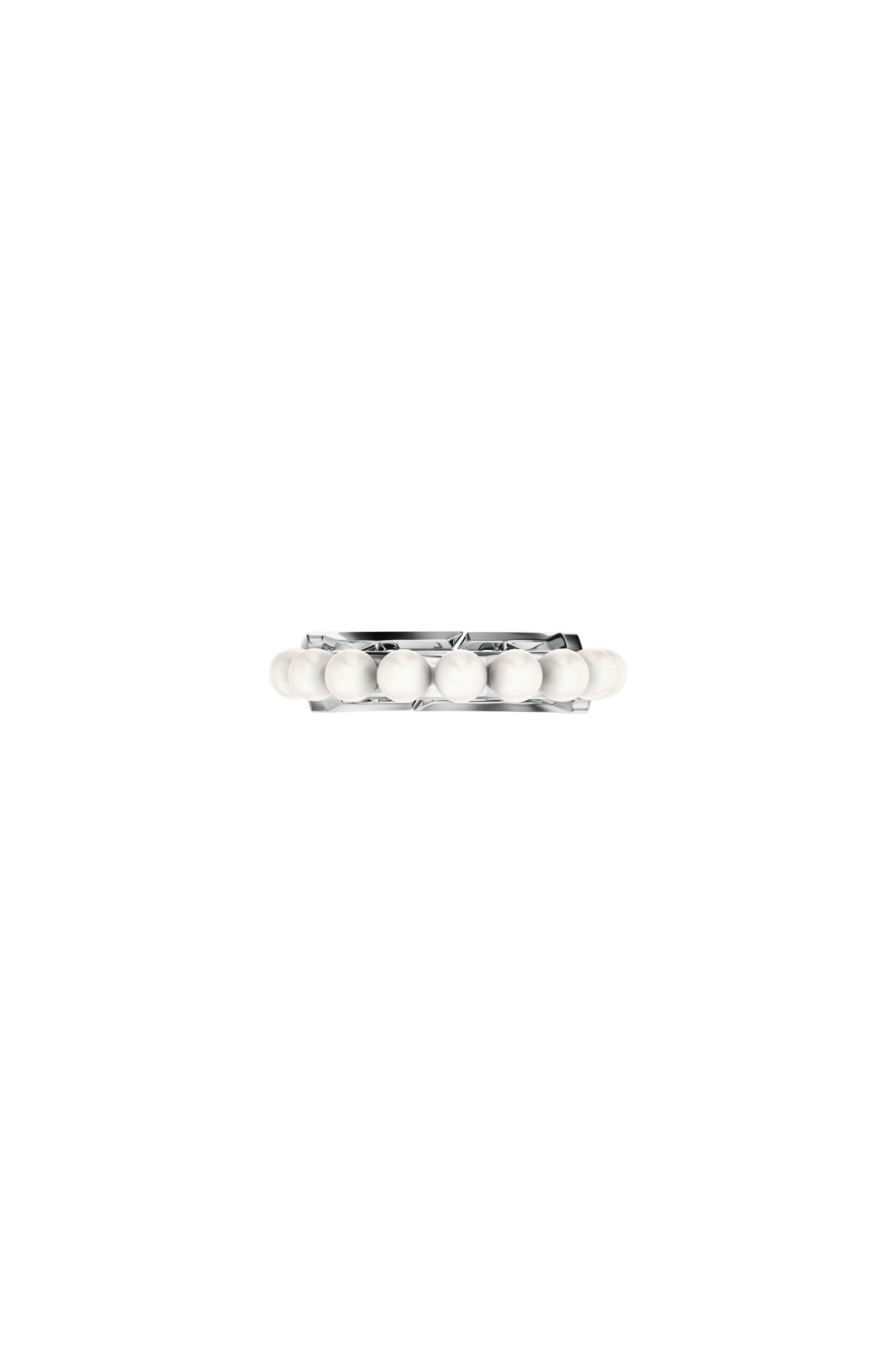 Diesel - DL1370040 STERLING SILVER JEWEL, Unisex's Sterling silver and pearl band ring in Silver - 3