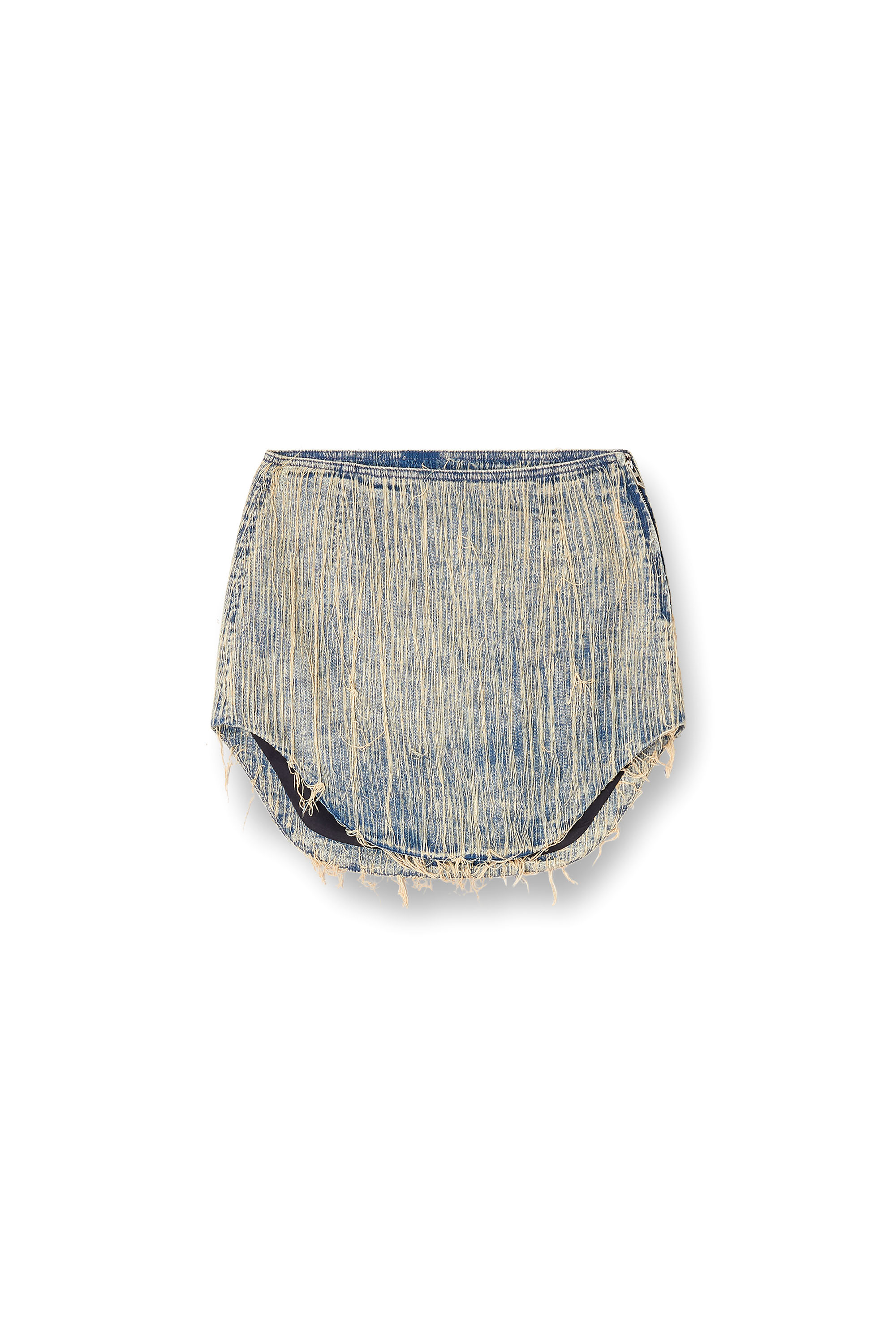 DE-ADA-S, Medium blue Diesel - DE-ADA-S, Woman's Denim mini skirt with raw edge details in Medium blue - 2