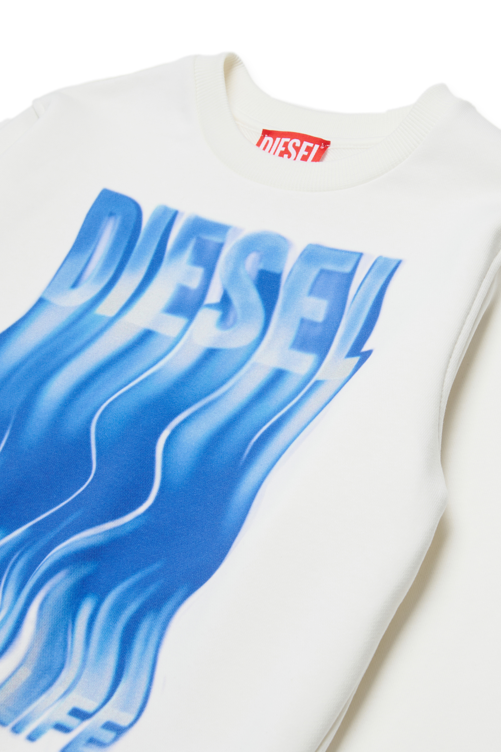 Diesel - SWIGGLY OVER, Man's Sweatshirt with wave logo print in White - 3