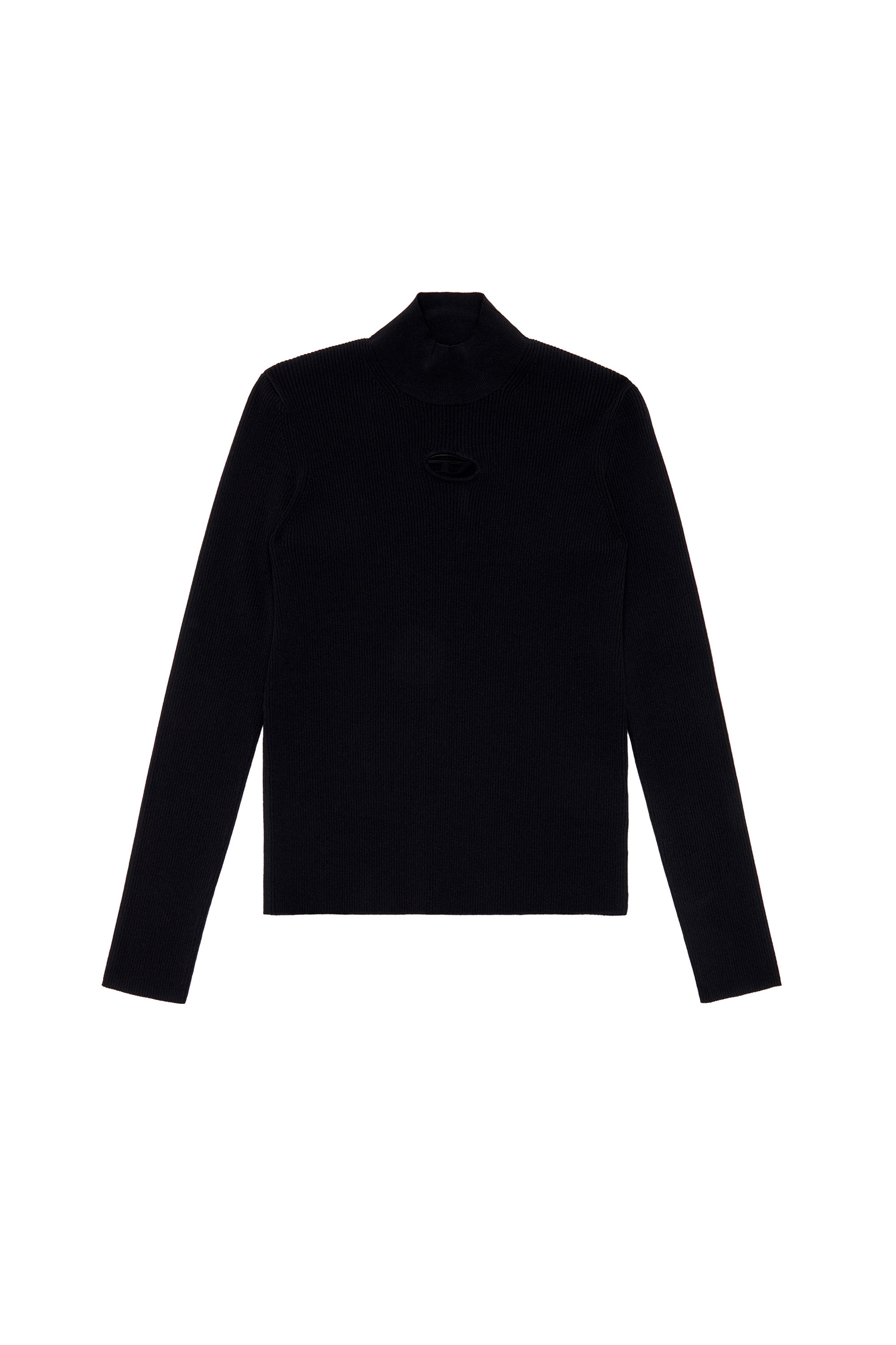 Diesel - K-ZACKARY, Man's Mock-neck jumper with Oval D in Black - 3