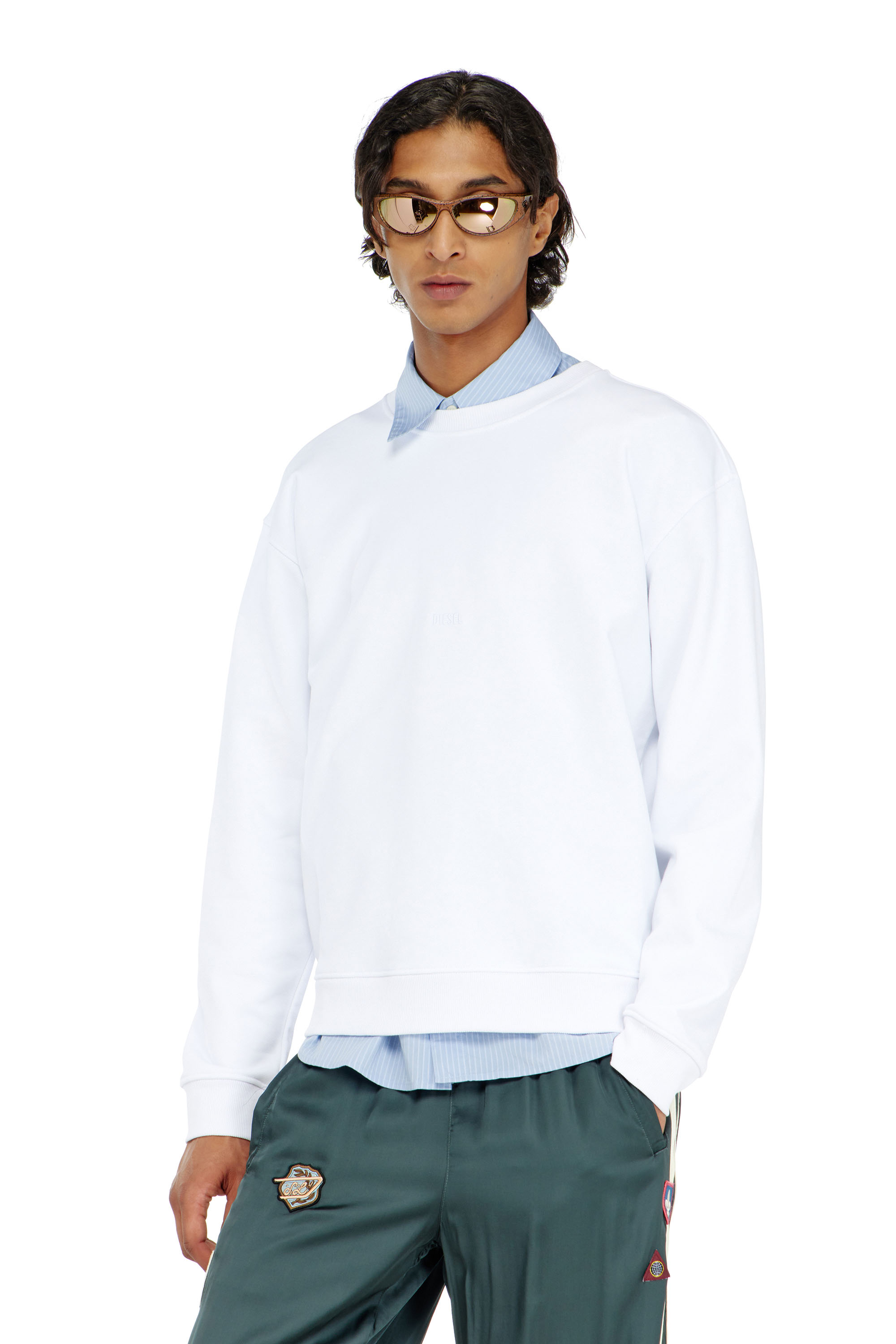 Diesel - S-NORM-AA5, Man's Cotton sweatshirt with micro logo embroidery in null - 3