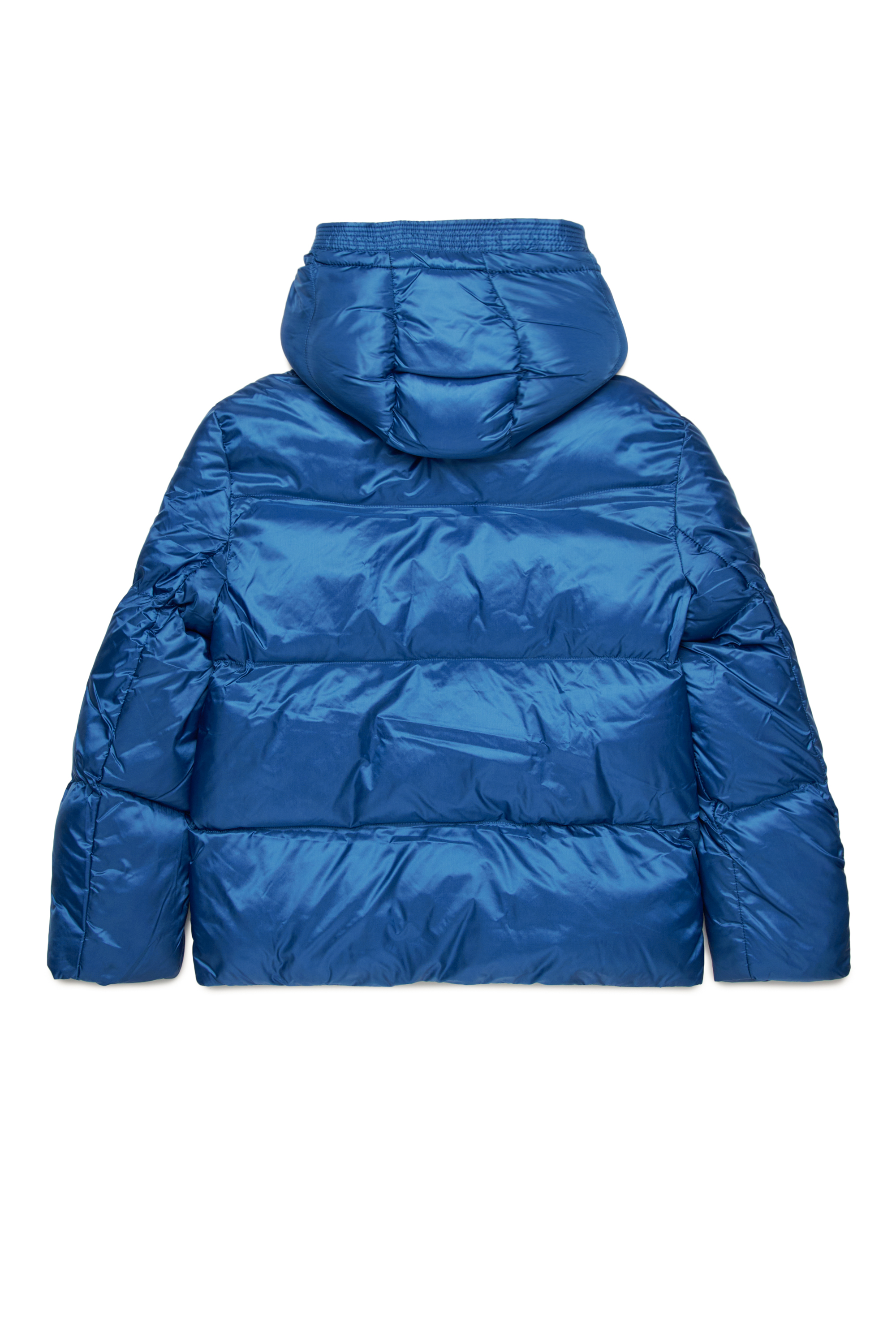 Diesel - JWROLFS, Unisex's Hooded puffer jacket in shiny nylon in Blue - 2