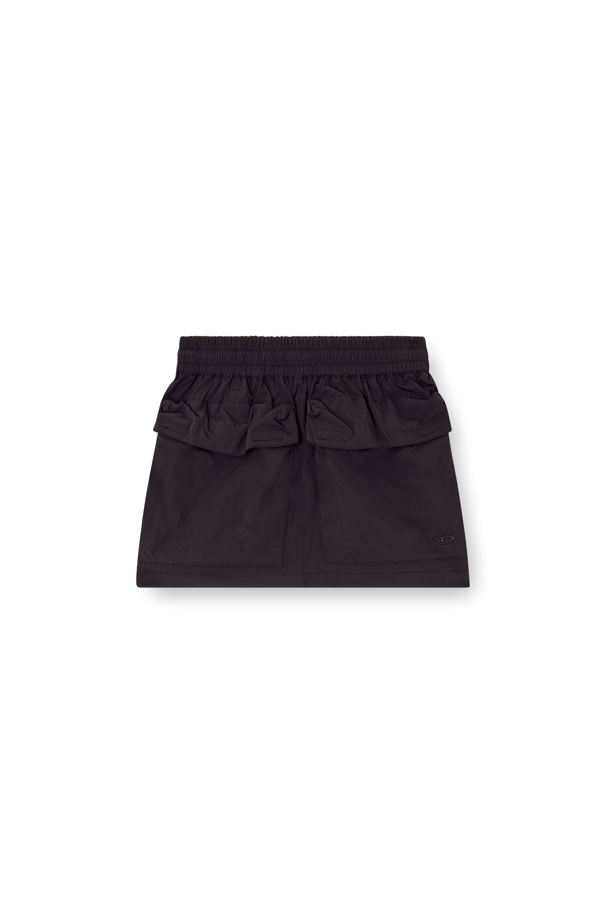 O-CEAN, Black Diesel - O-CEAN, Woman's Crinkled mini skirt with utility pockets in Black - 2