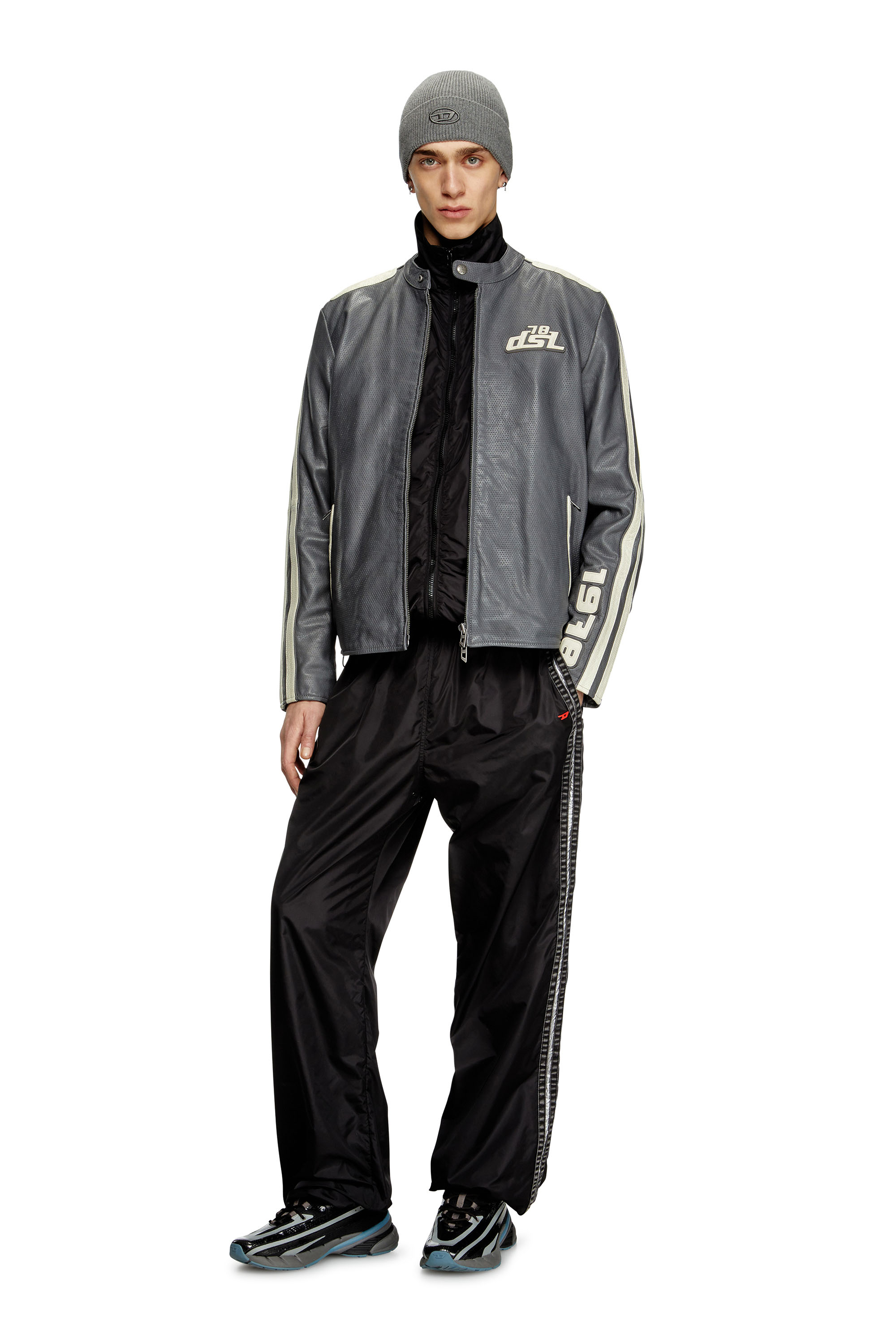 Diesel - P-CARON, Man's Nylon track pants with side bands in null - 2