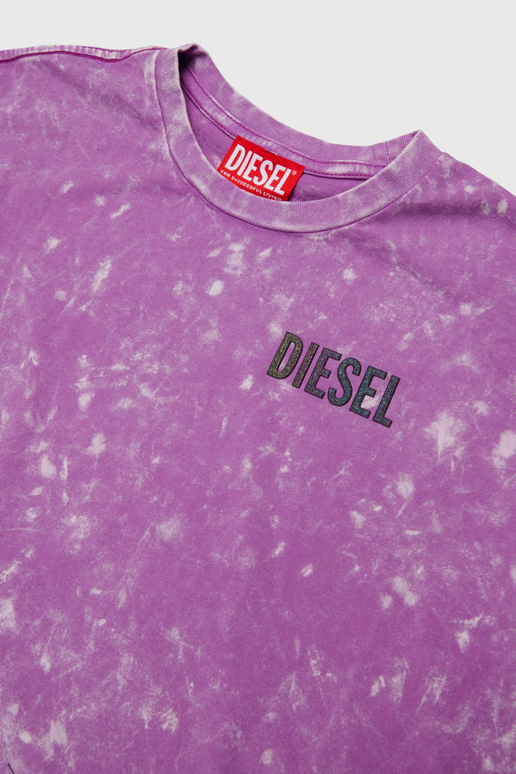 Diesel - TLOXY, Woman's Cropped T-shirt with tie-dye effect in Violet - 3