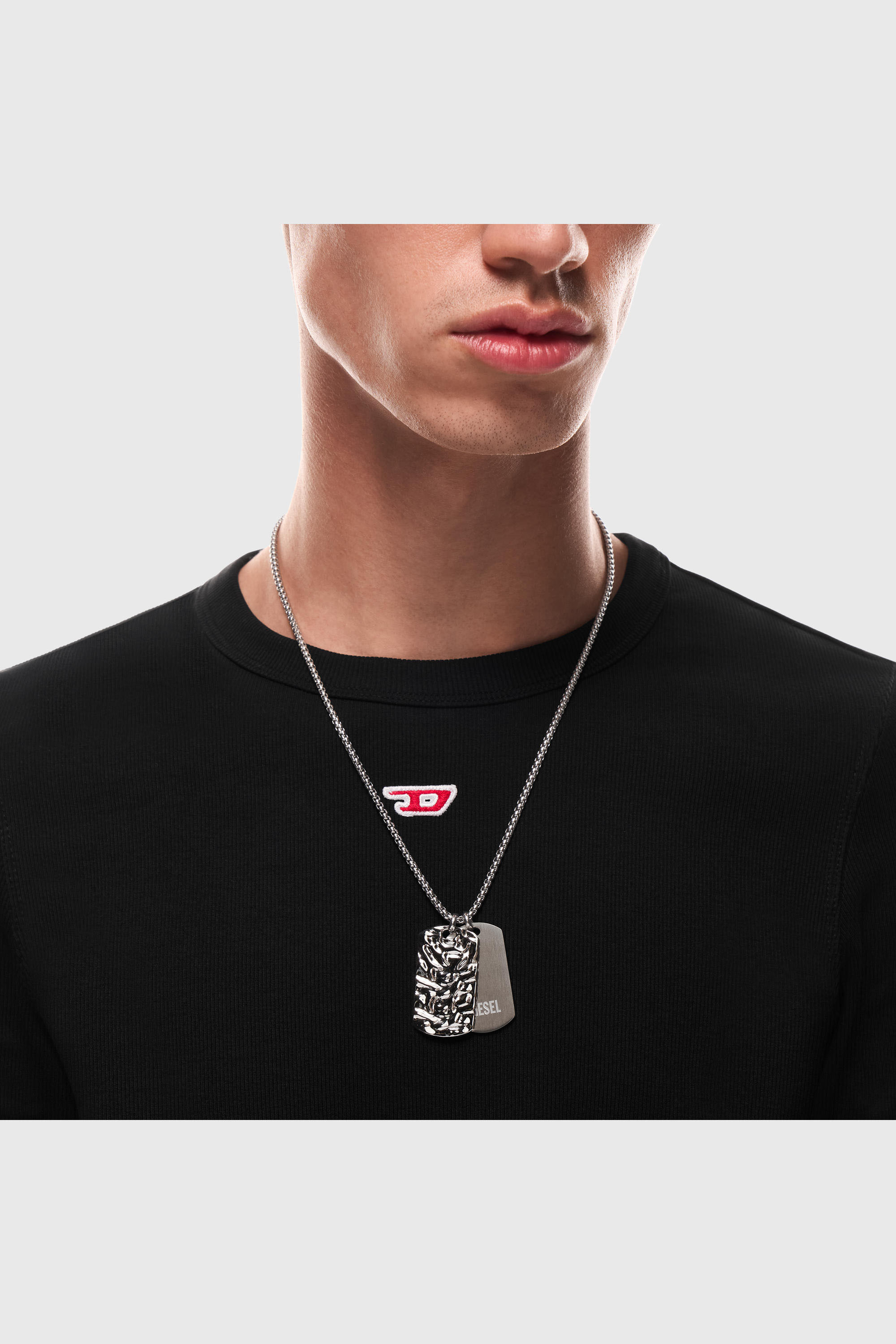 Diesel - DX1735040, Unisex's Stainless Steel Dog Tag Necklace in Silver - 4