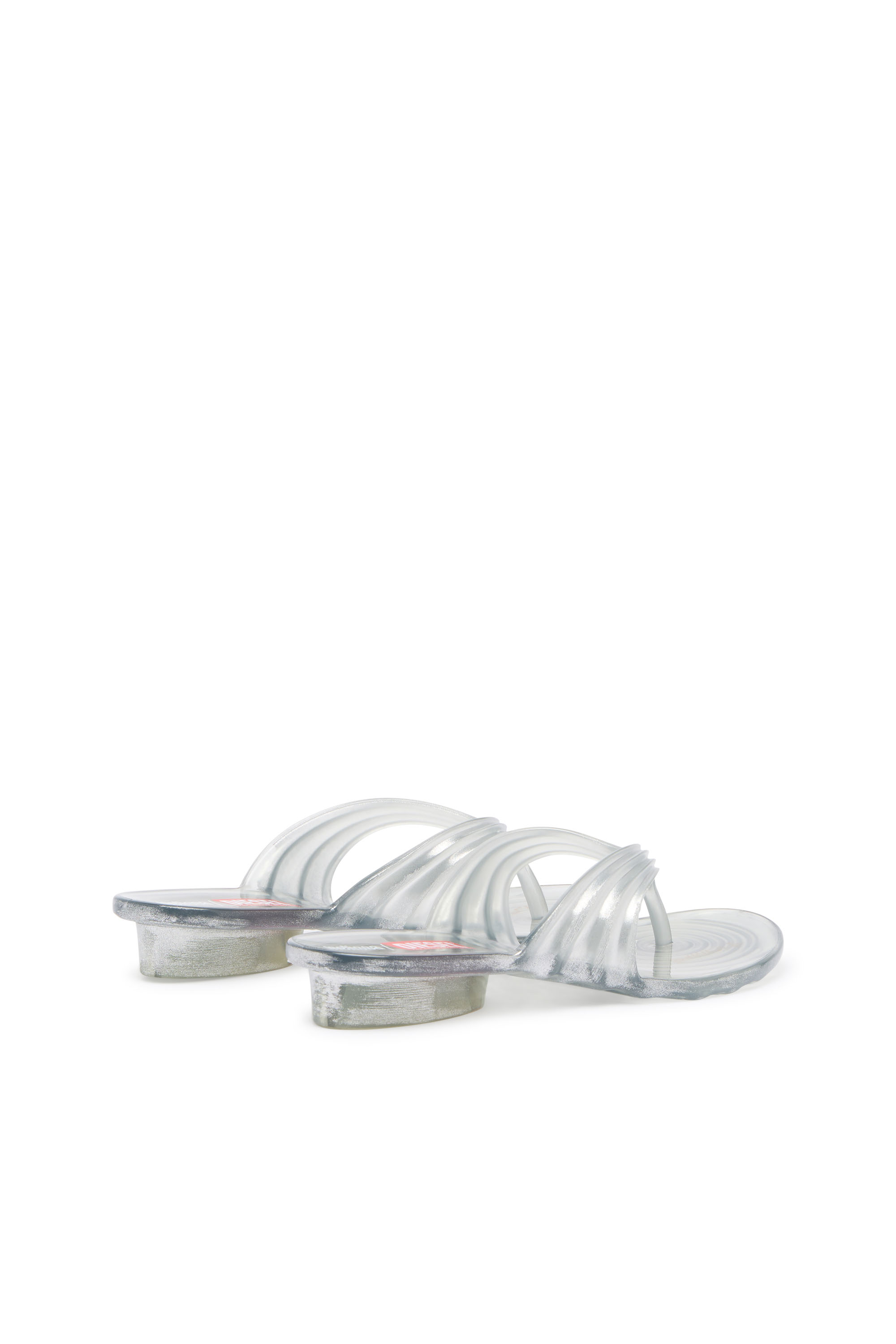 Diesel - MELISSA QUANTUM THONG, Woman's Sculptural flip-flops in Melflex&reg; in Silver - 3