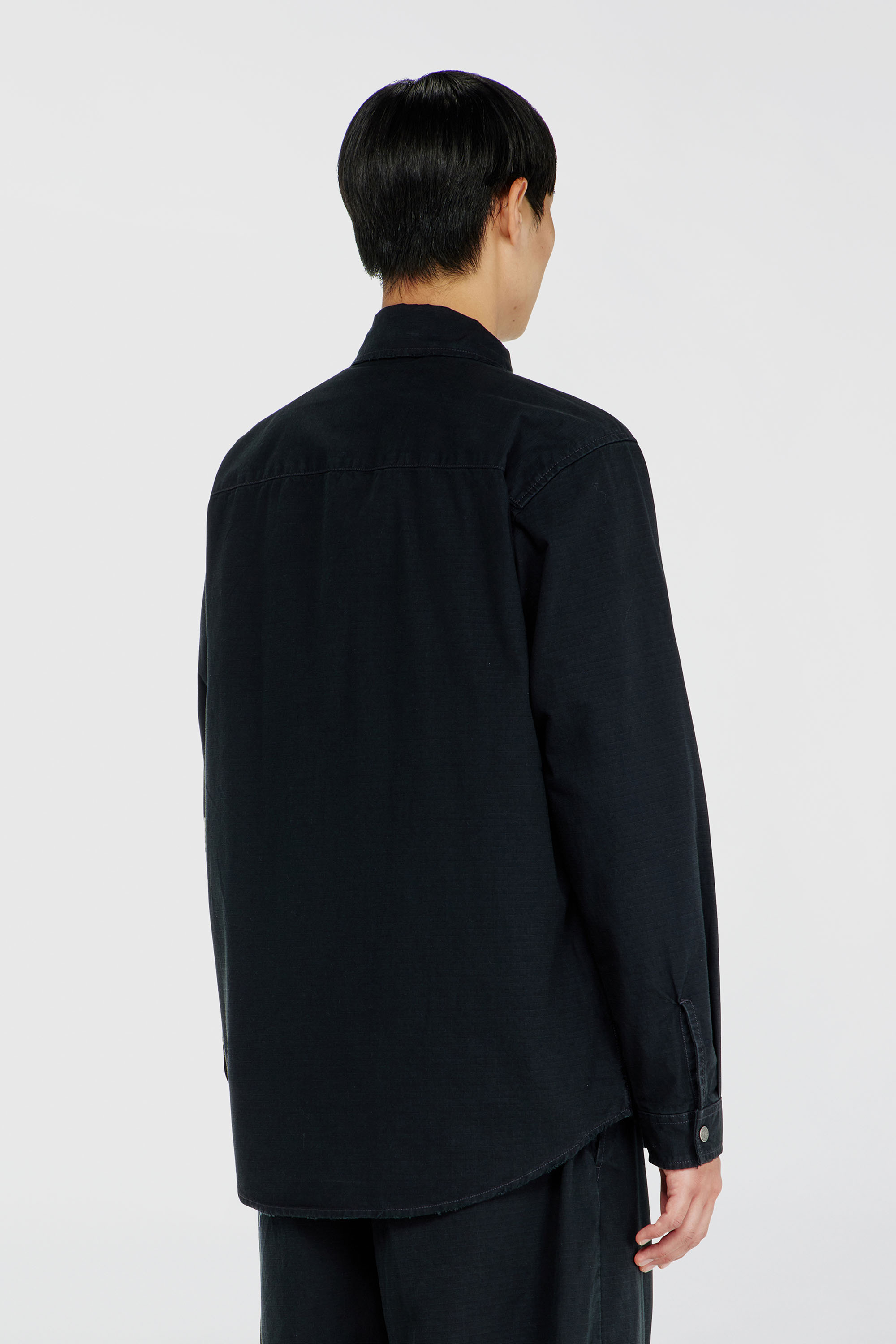 Diesel - S-ALIAS-ZIP, Man's Ripstop shirt with zip closure in Black - 4