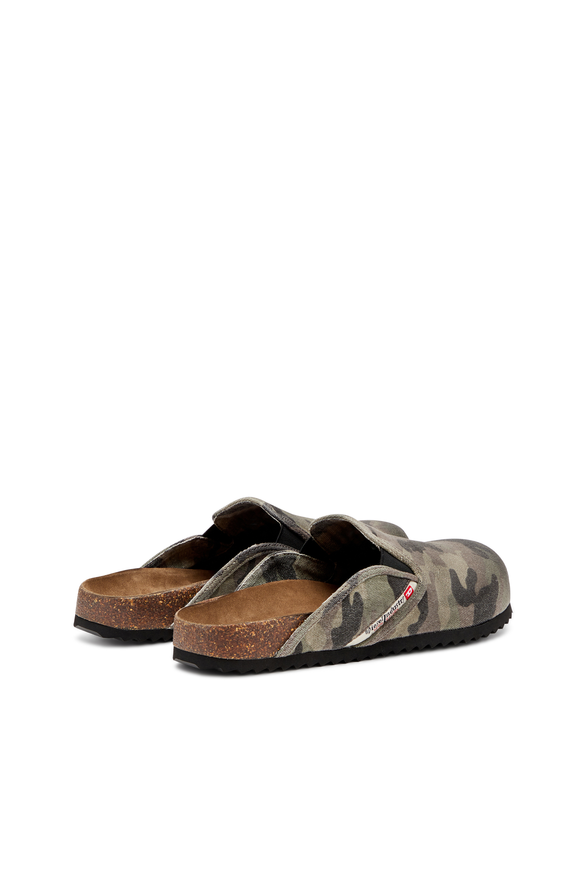 Diesel - D-WOODSTOCK SLIP-ON, Man's D-Woodstock-Camo-canvas mules in Military Green - 3