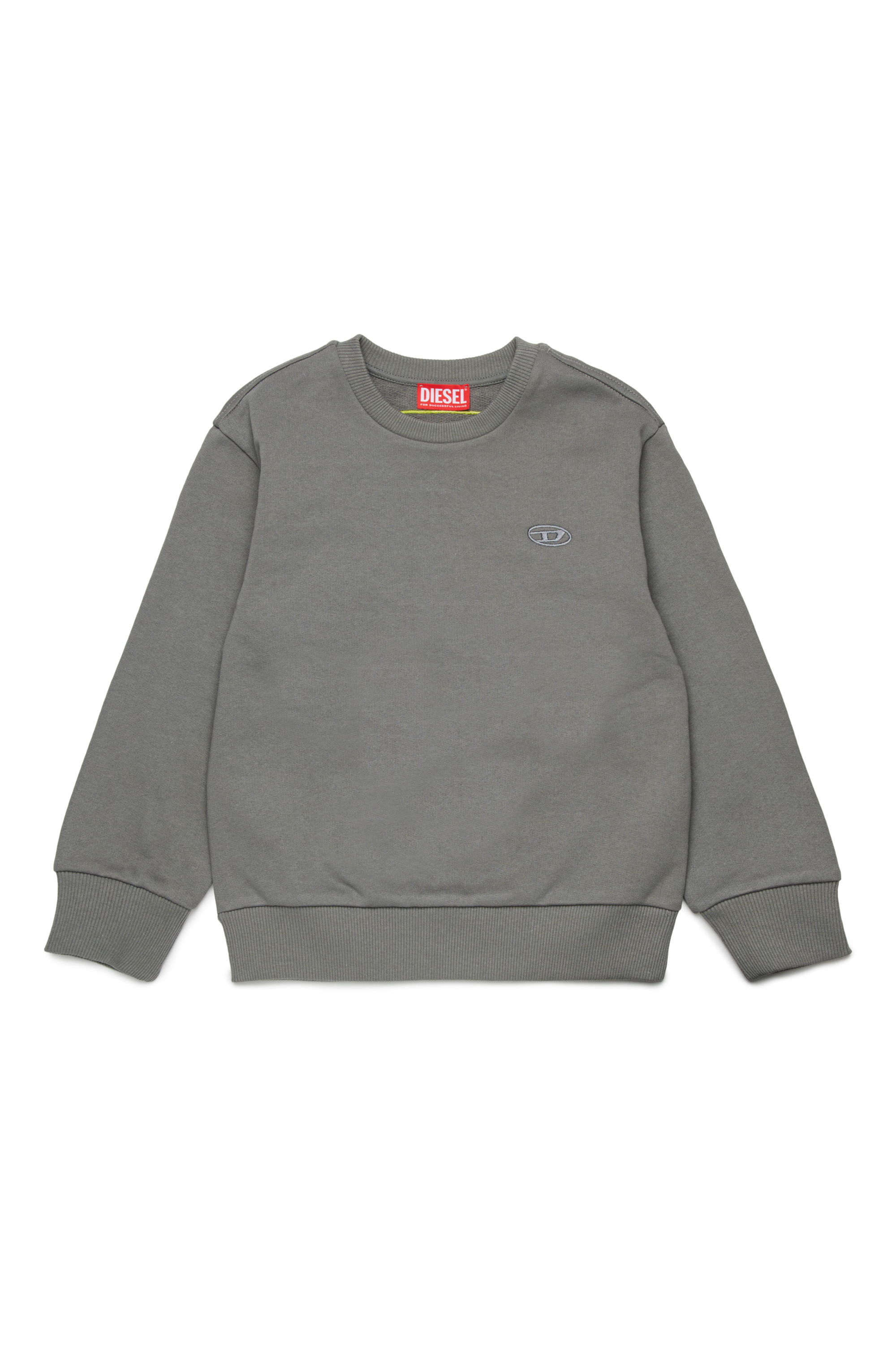 Diesel - SROBMEGOVALD OVER, Man's Sweatshirt with mega Oval D embroidery in Grey - 1