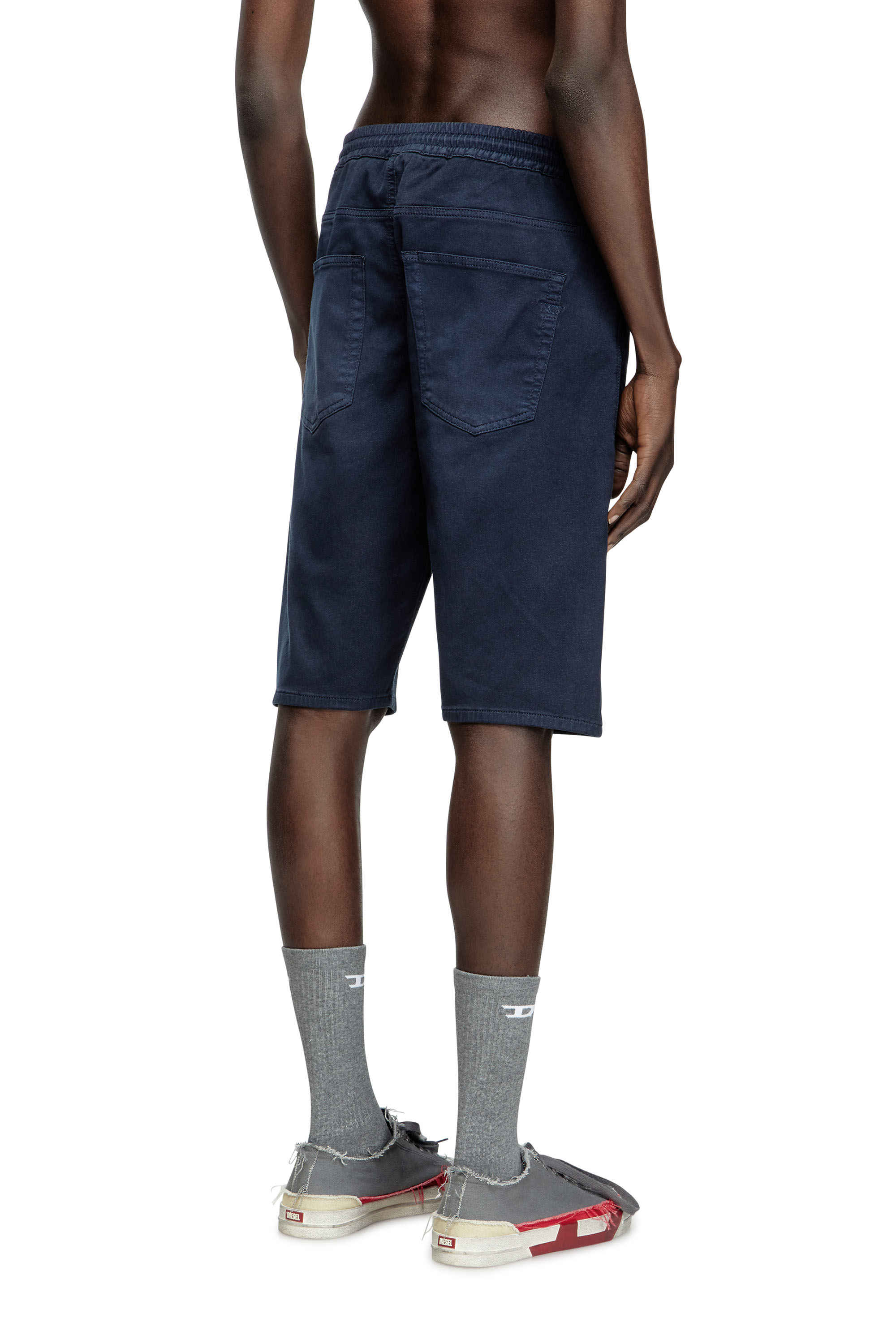 Diesel - 2033 D-KROOLEY-SHORT JOGG, Man's Chino shorts in JoggJeans in Dark Blue - 4