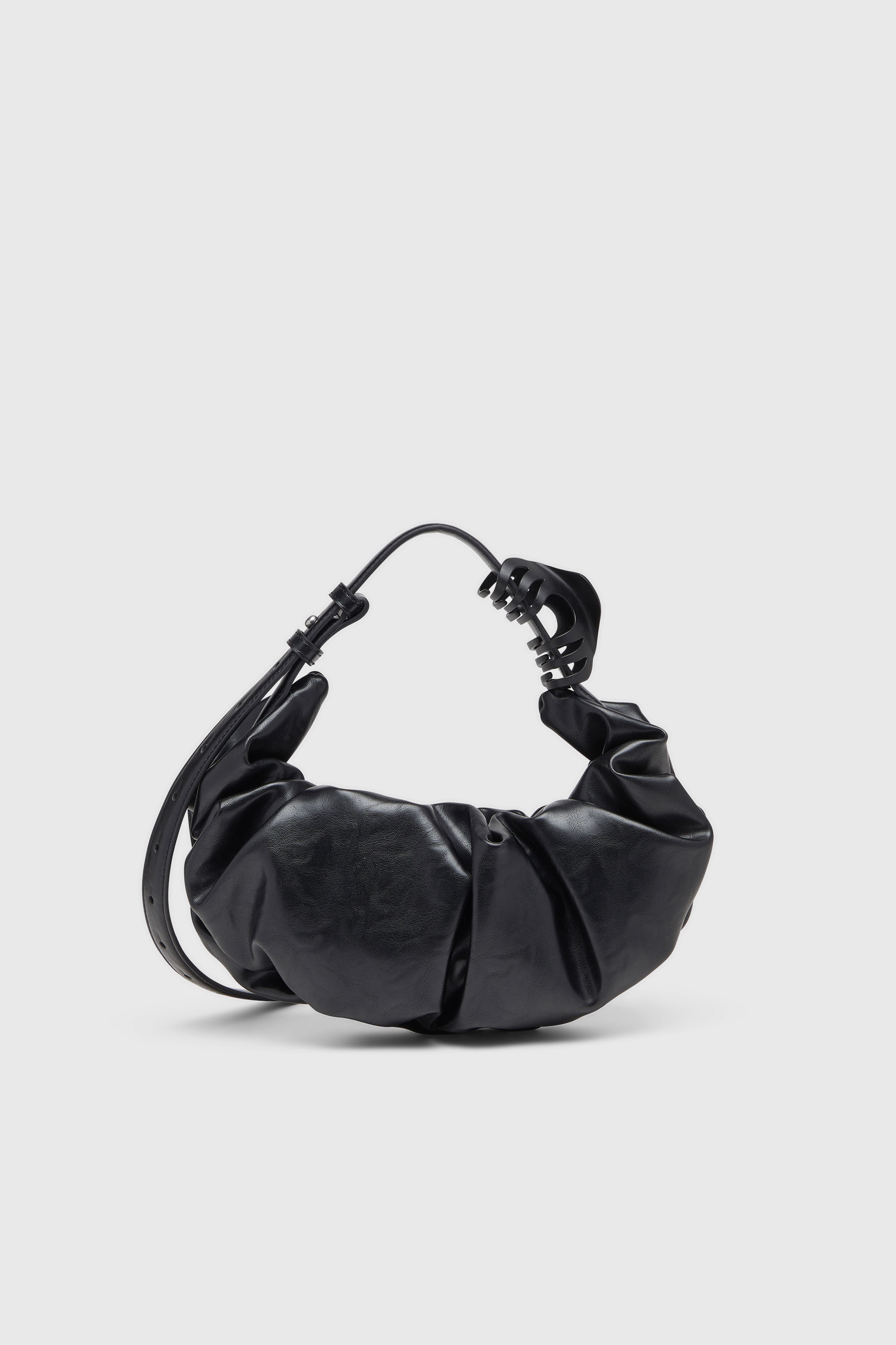 Diesel - GRAB-D HOBO S, Woman's Grab-D-Small scruched hobo bag in Black - 3