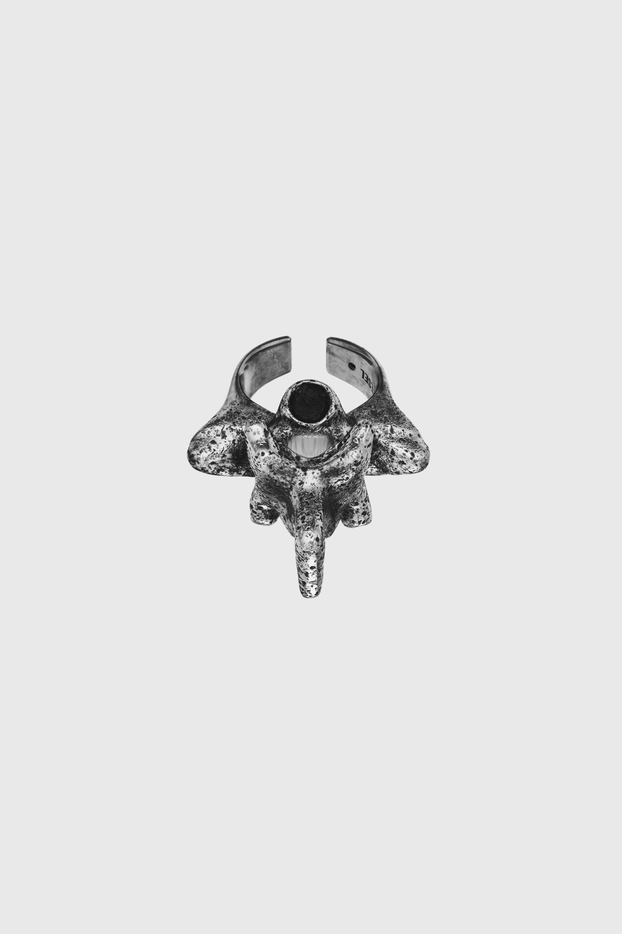 Diesel - DX1708040 JEWELLERY, Unisex's Silver-tone center focal ring in Dark grey - 2