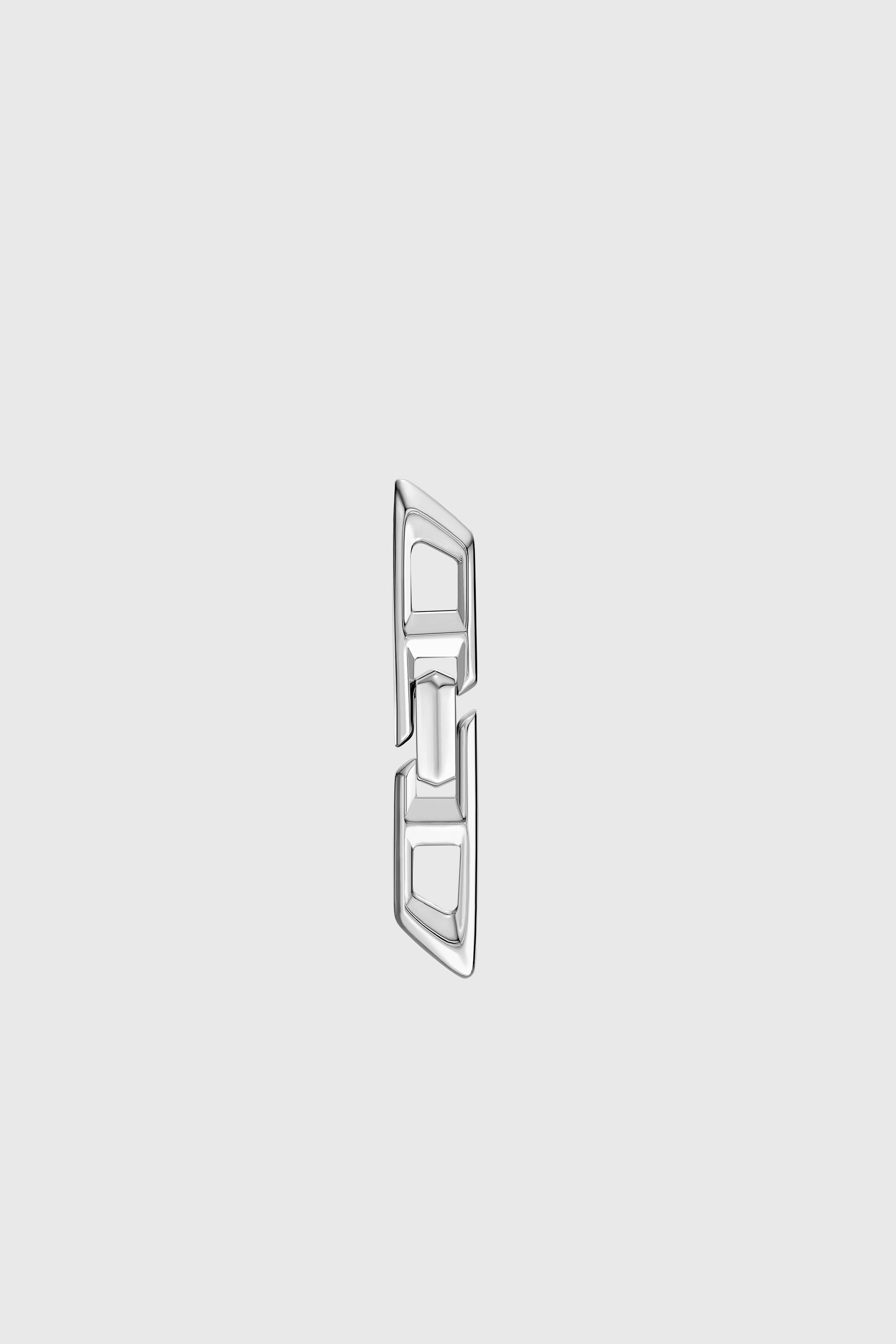Diesel - DL1348040 STERLING SILVER JEWEL, Unisex's D Logo Sterling Silver Drop Earring in Silver - 1