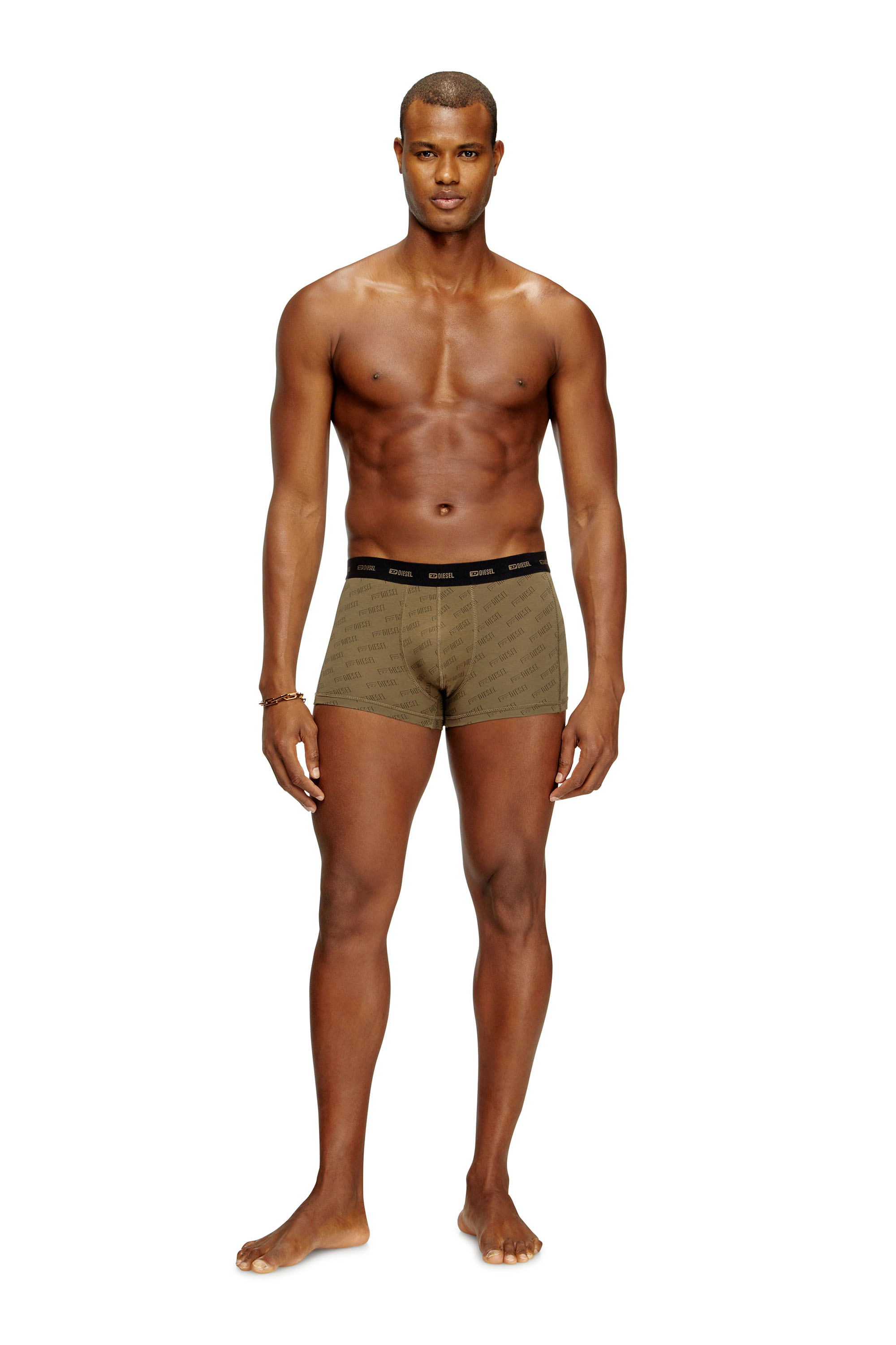 Diesel - DAMIEN-UTLT-3PACK, Man's 3-pack boxer briefs with stylised logo in Military Green - 1