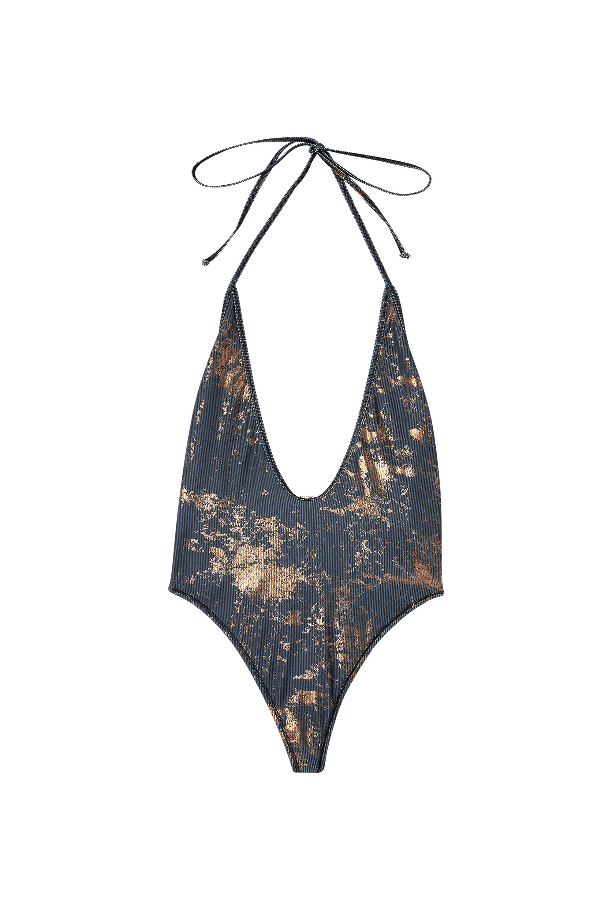 Diesel - AUDREY-UTLT, Woman's Swimsuit with metallic finish in Grey - 6