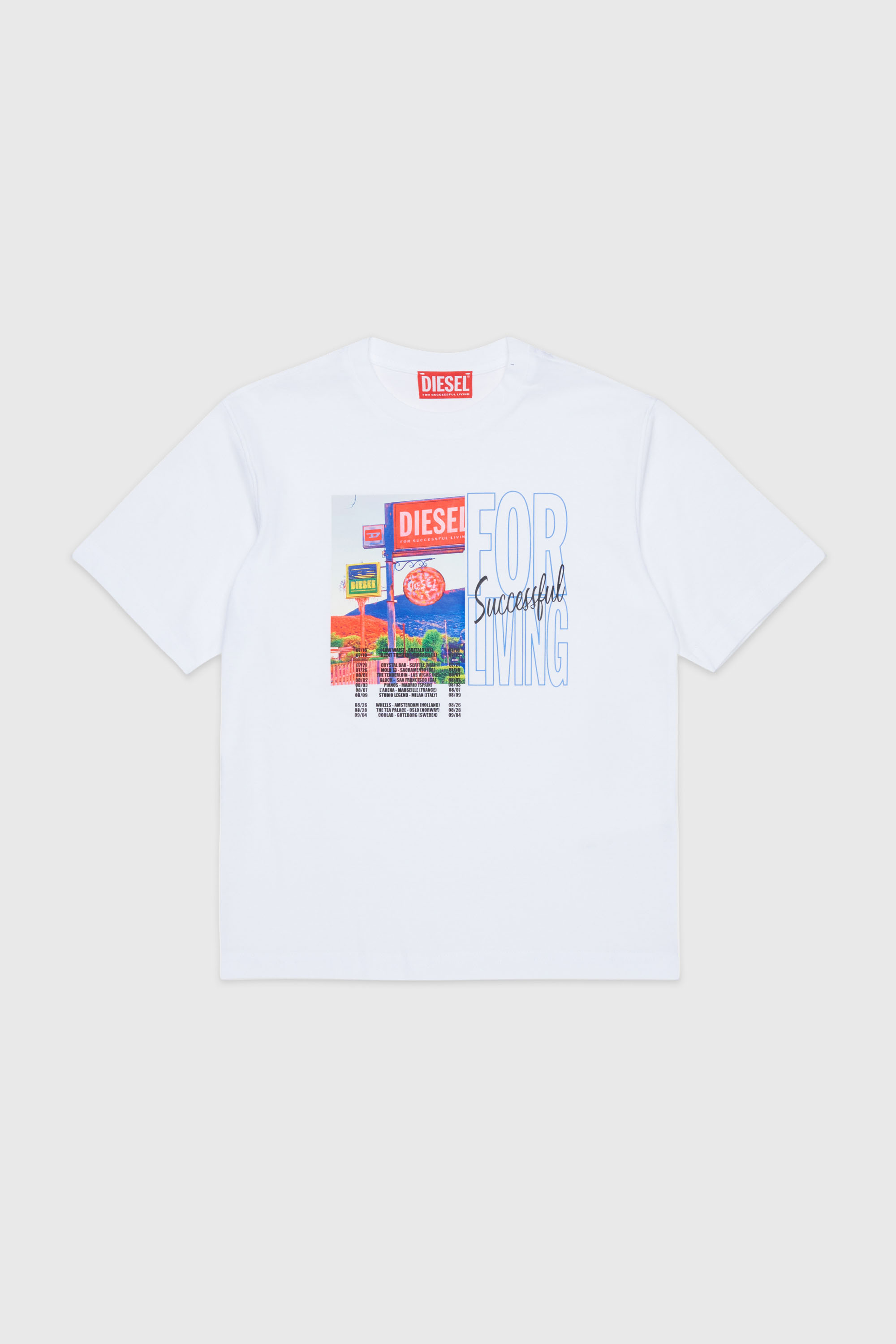 Diesel - TFOR OVER, Man's Cotton T-shirt with photo print in White - 1