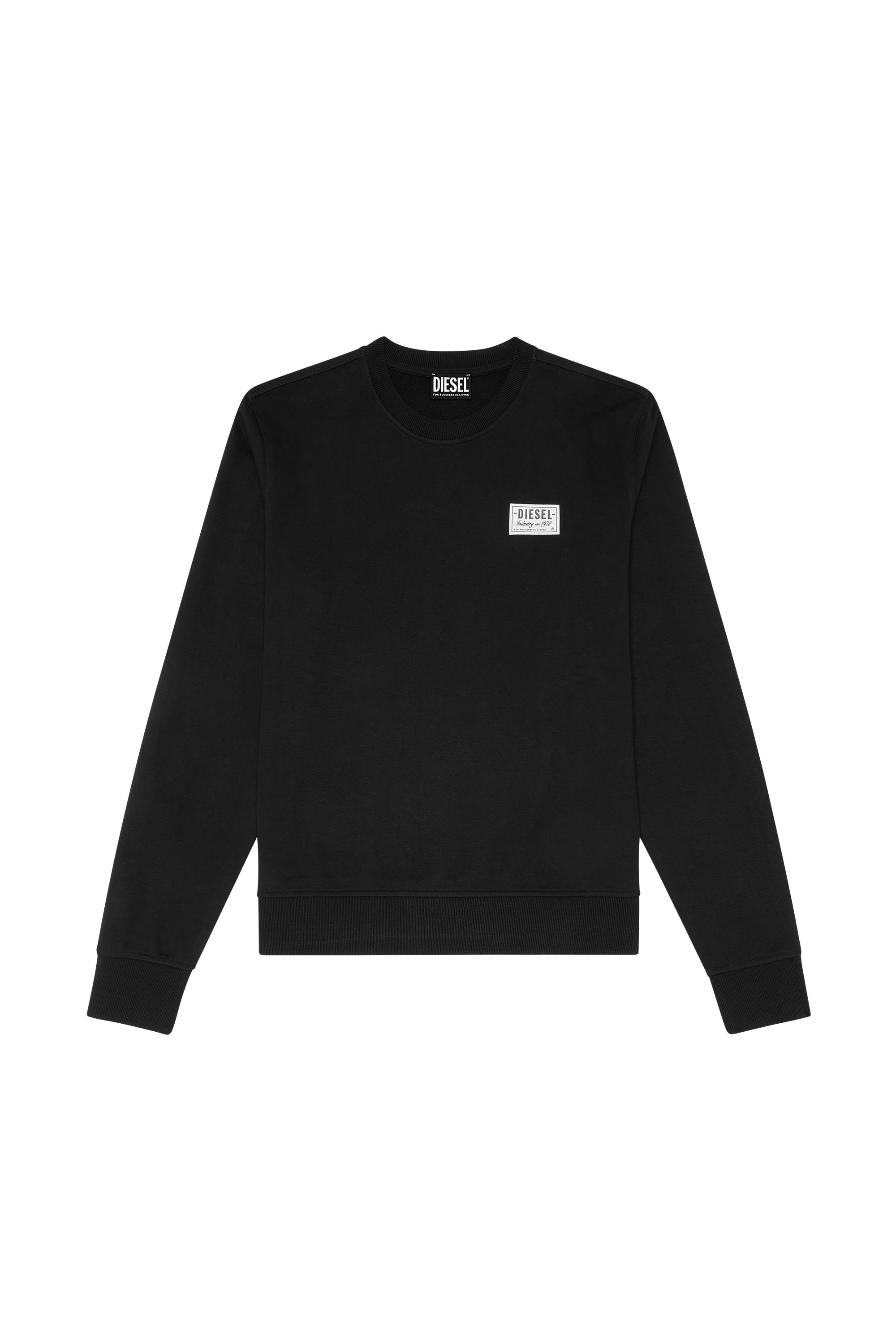 Diesel - S-GINN-SP, Man Sweatshirt with vintage logo in Black - Image 3