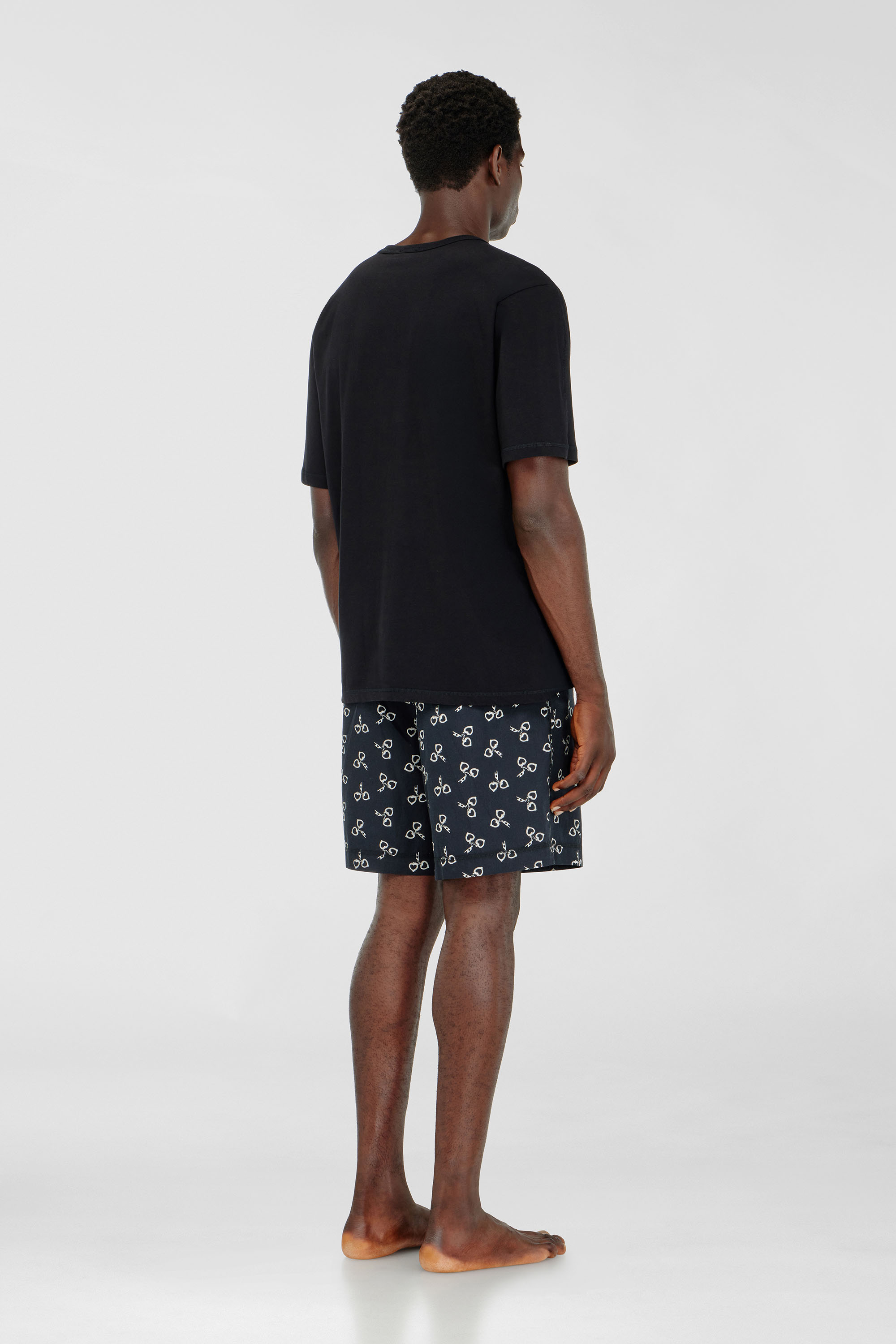 Diesel - KIT-JAMES-D-BOX, Man's Cotton pyjama set with handcuff print in Black/White - 3