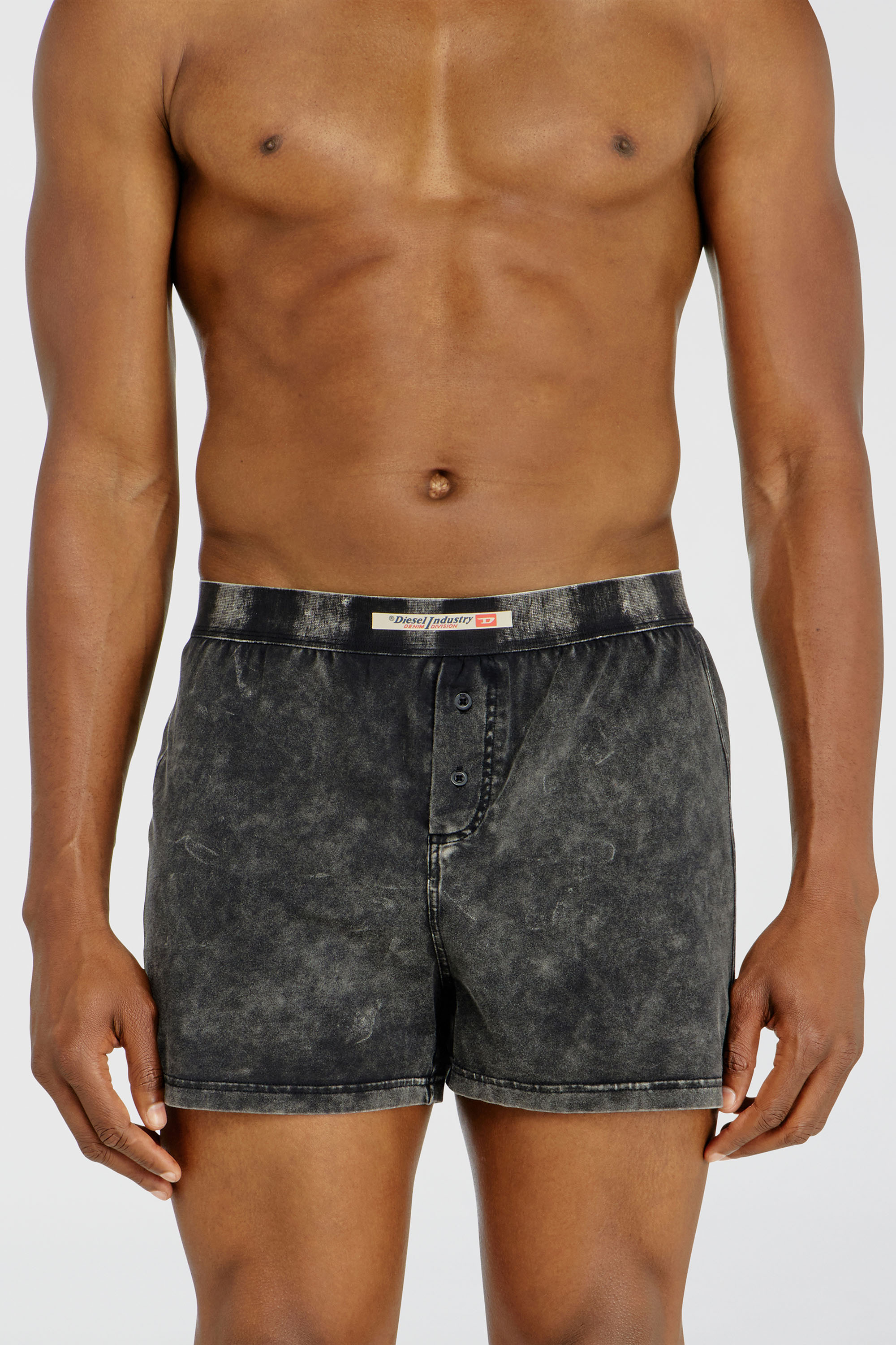 Diesel - STARPER-EL-DNM, Man's Boxer briefs in cotton with denim effect in Dark grey - 3