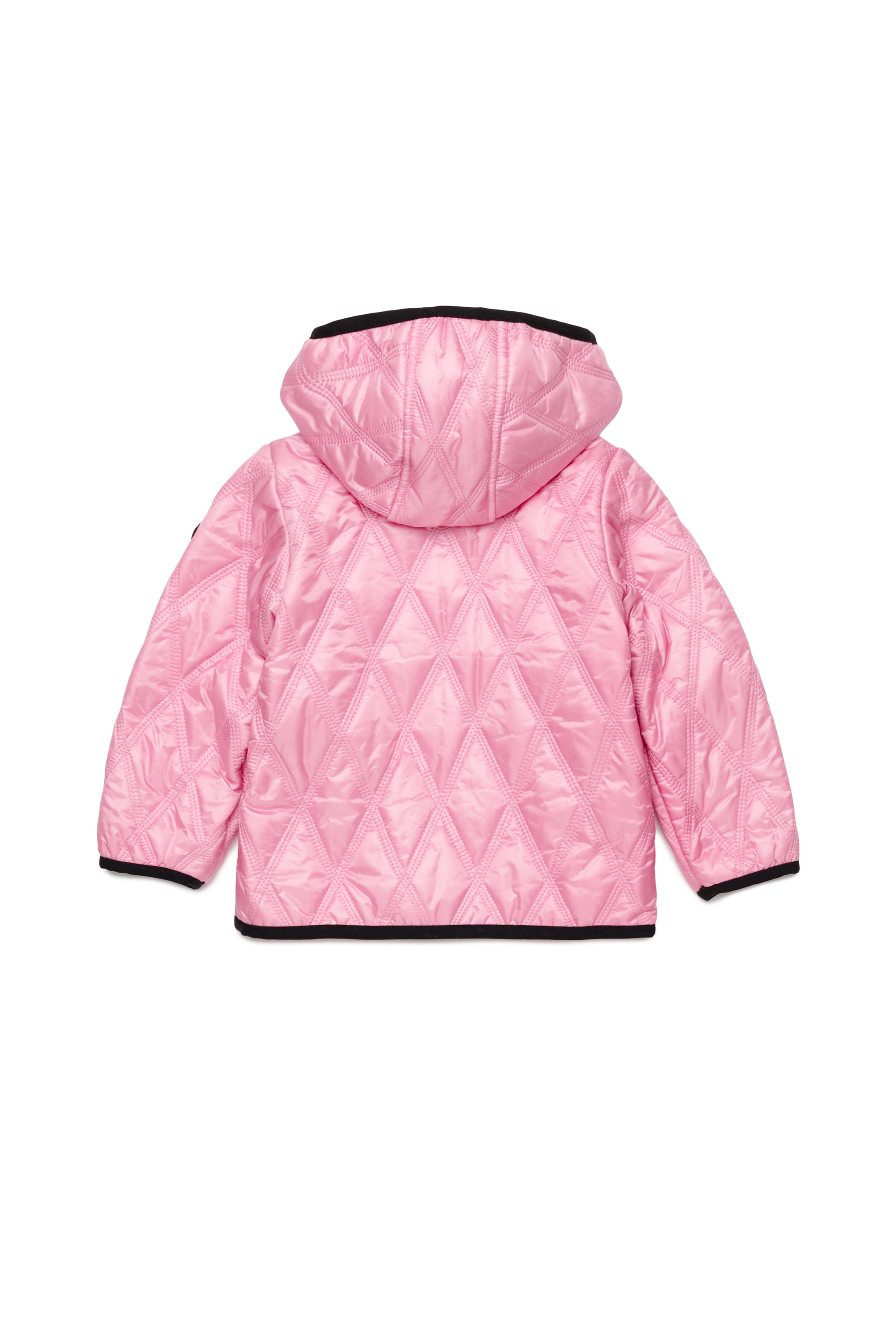 Diesel - JFOKKERB, Unisex's Hooded quilted jacket with Oval D patch in Pink - 2