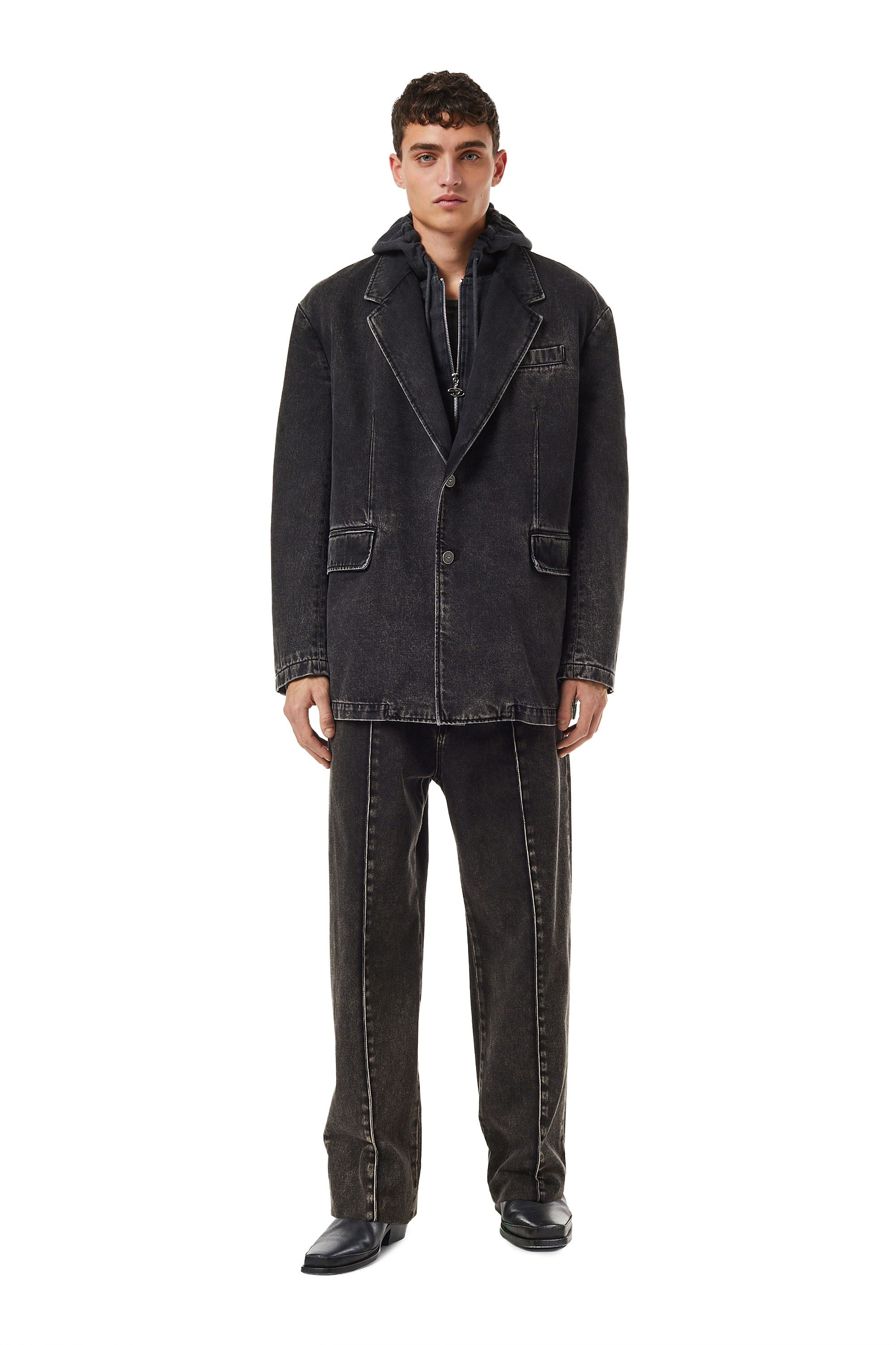 Diesel - D-Chino-Work 09B87 Straight Jeans, Black/Dark grey - Image 5