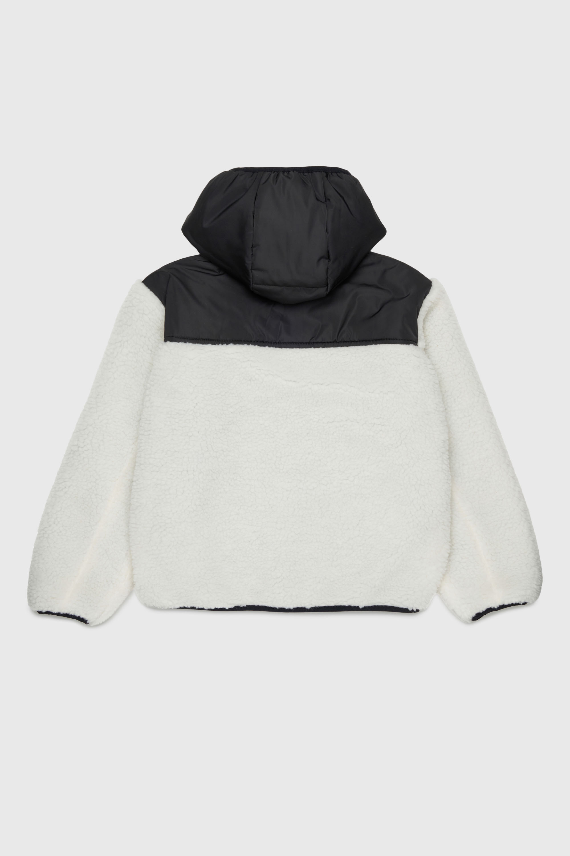 Diesel - JSHEAR, Man's Hooded jacket in nylon and teddy fleece in White - 2