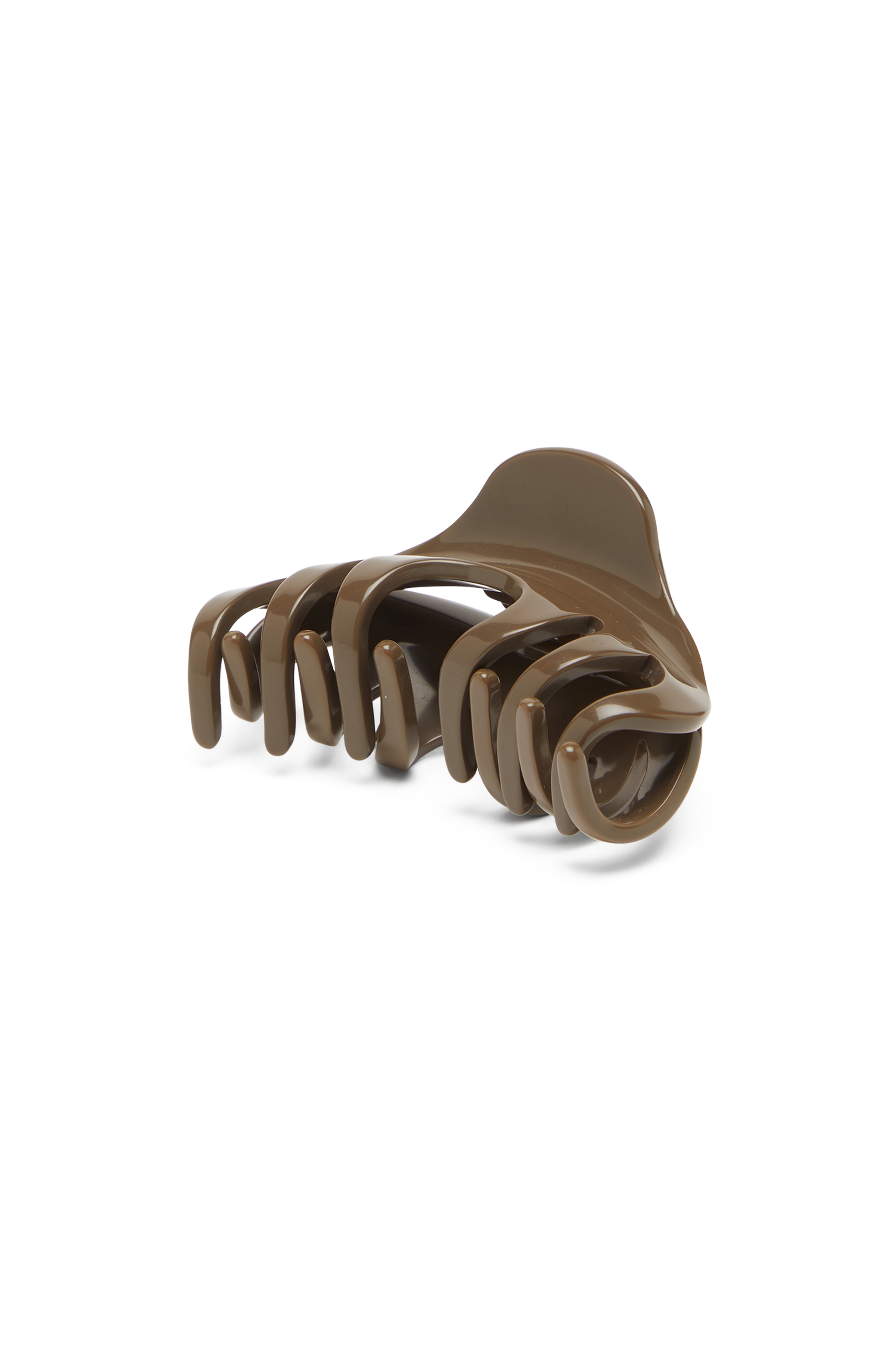 Diesel - TALON CLIP, Woman's Resin hair clip with Oval D logo in Brown - 2