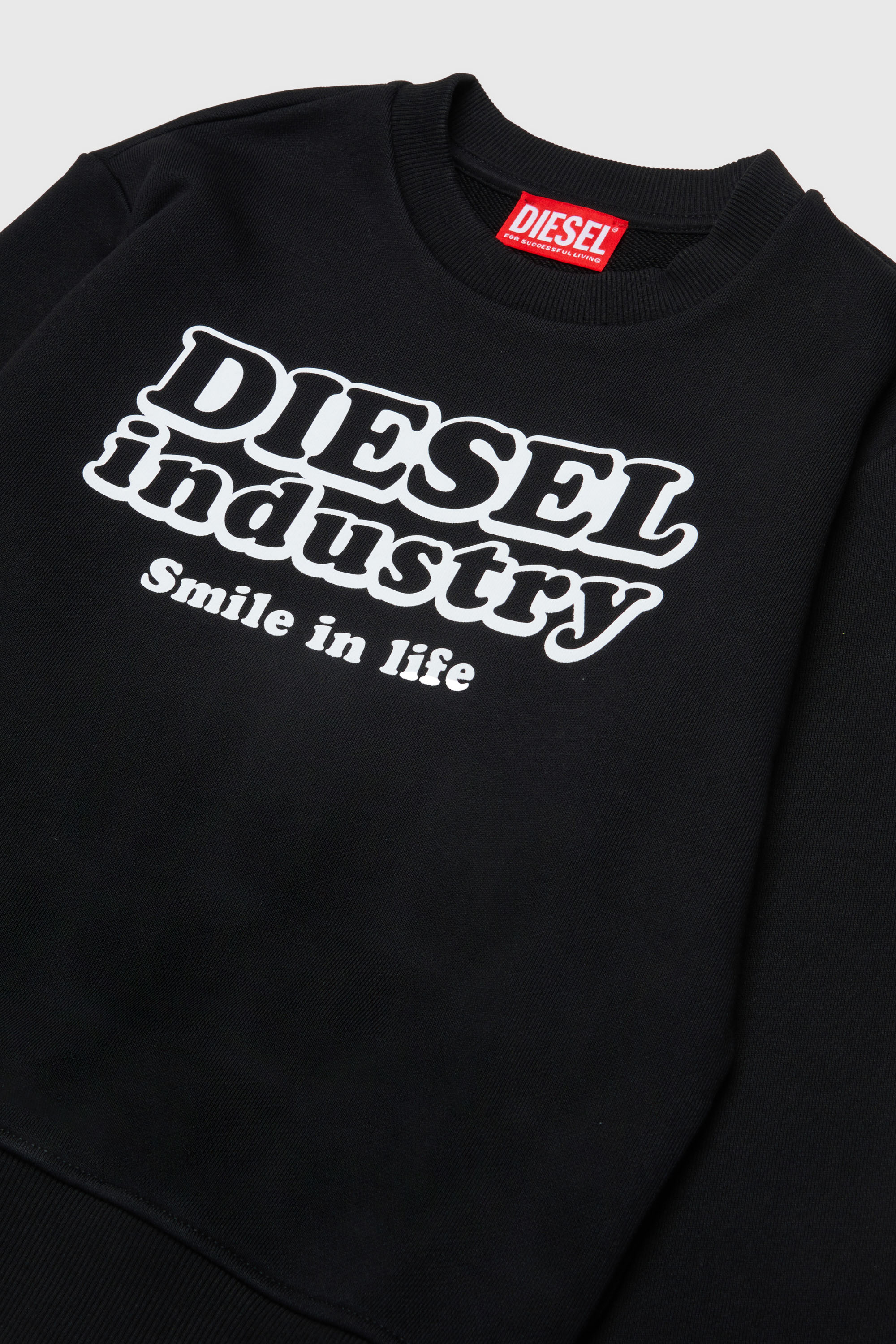 Diesel - SLODIM OVER, Man's Sweatshirt with Diesel Industry print in Black - 3