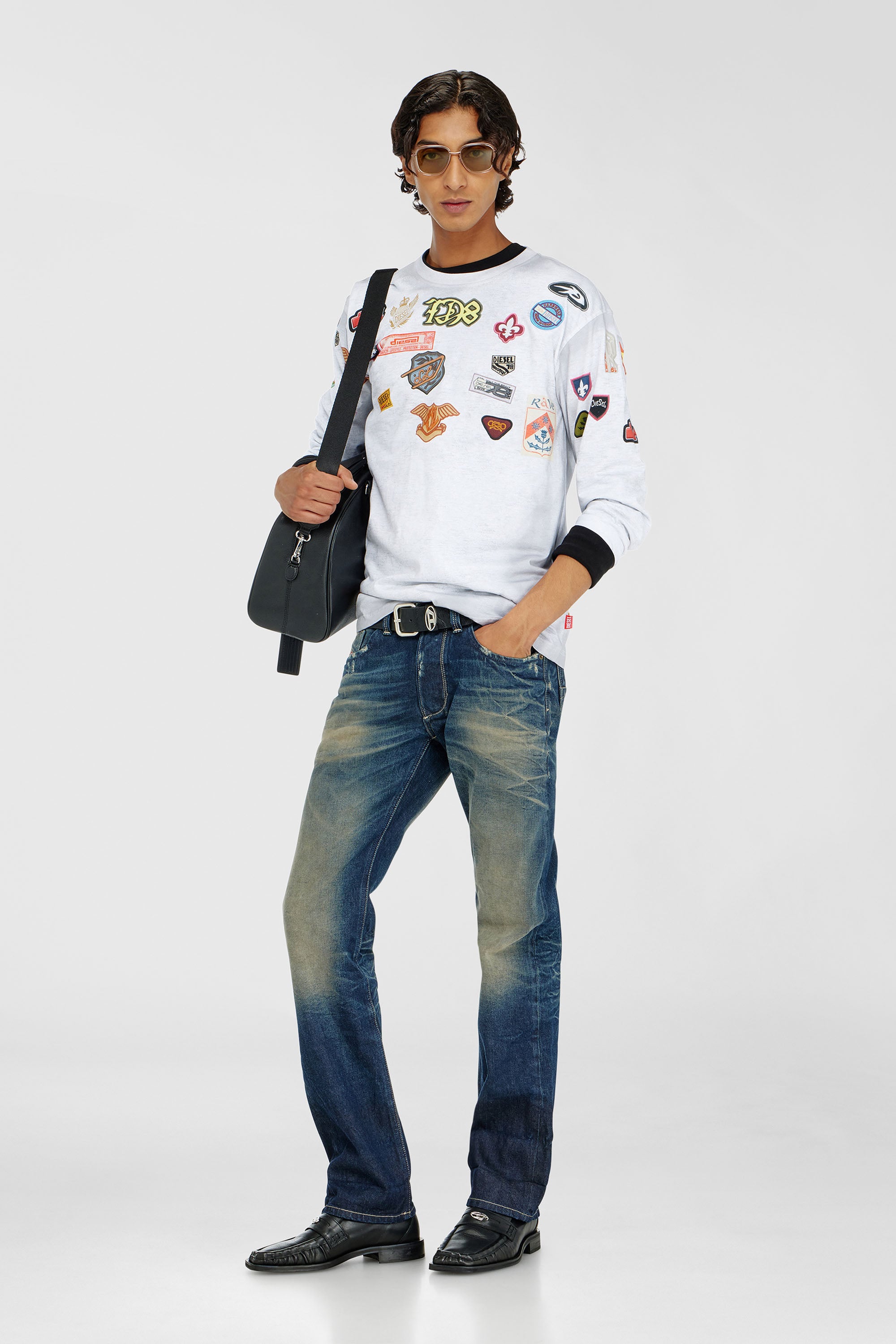 Long-sleeve T-shirt with all-over patches print
