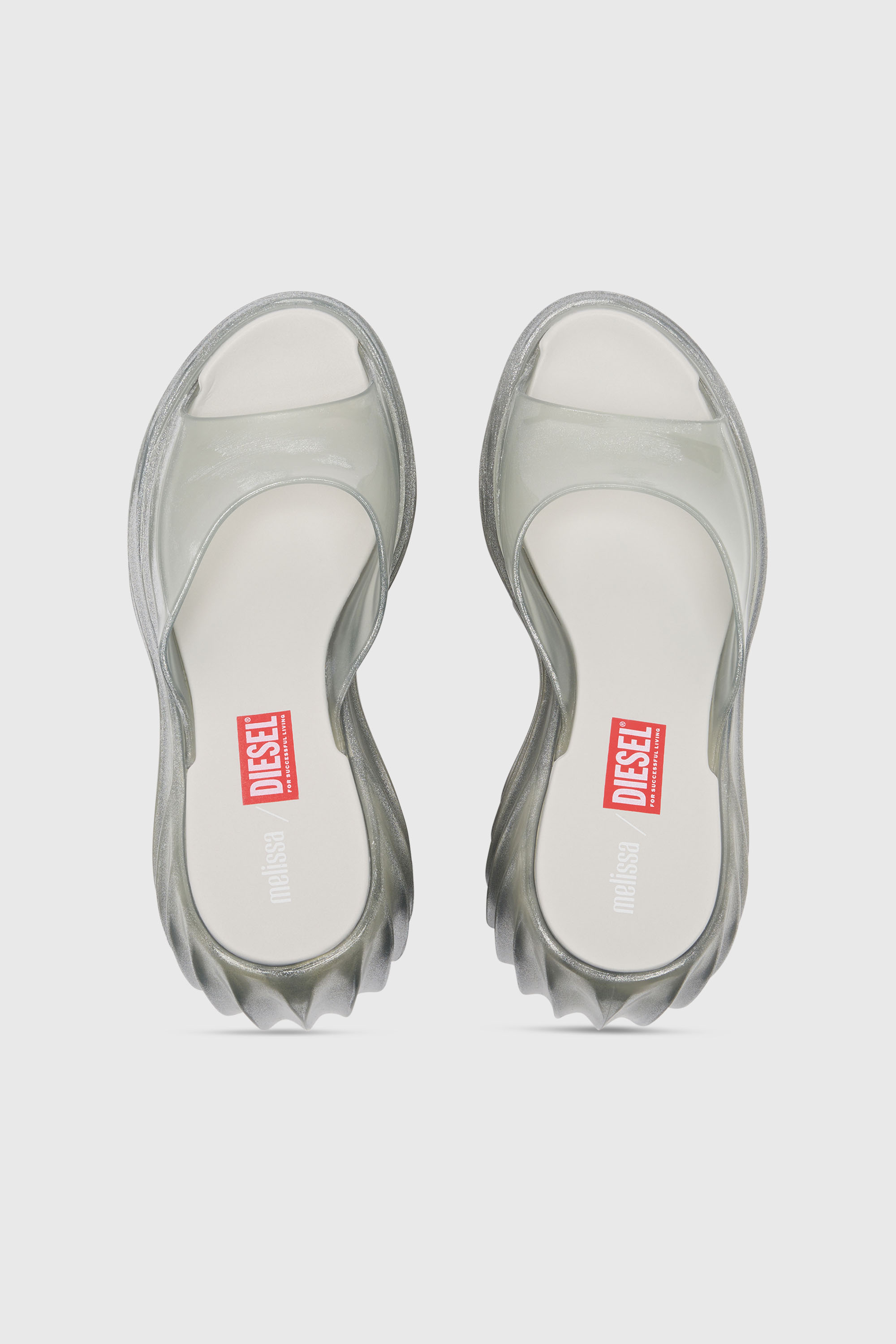 Diesel - MELISSA QUANTUM PLATFORM, Woman's Platform mule in Melflex&reg; in Silver - 4