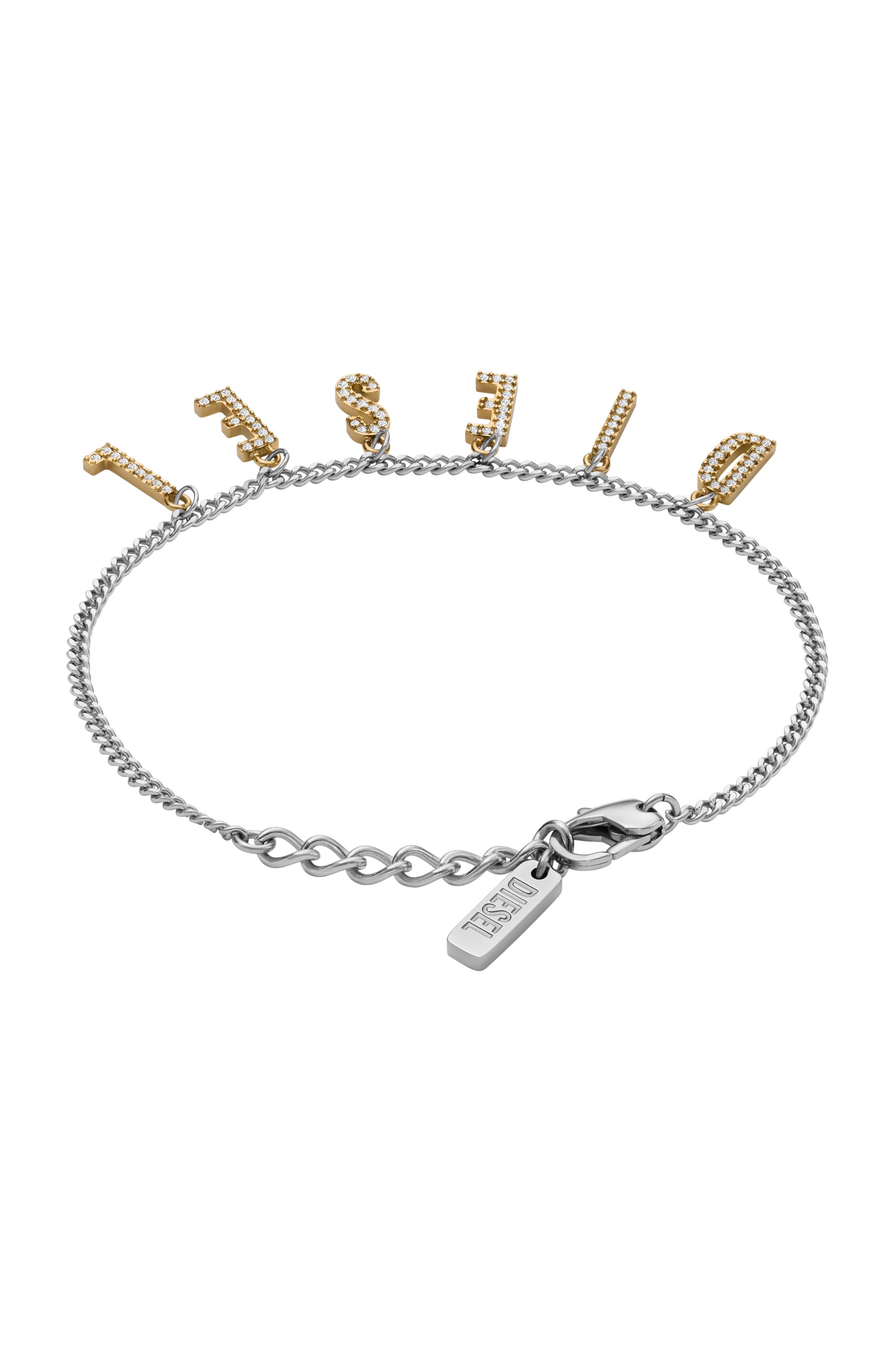 Diesel - DX1547931 JEWEL, Unisex's Two-Tone Stainless Steel Chain Bracelet in Silver/Gold - 2