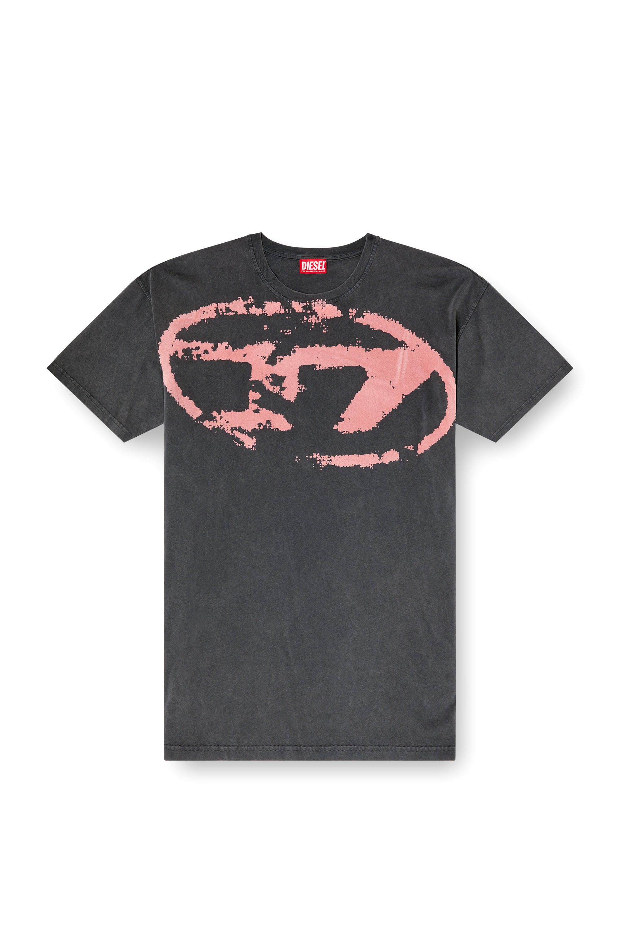 Diesel - T-BOXT-R21, Man's Acid-wash T-shirt with flocked Oval D logo in null - 3