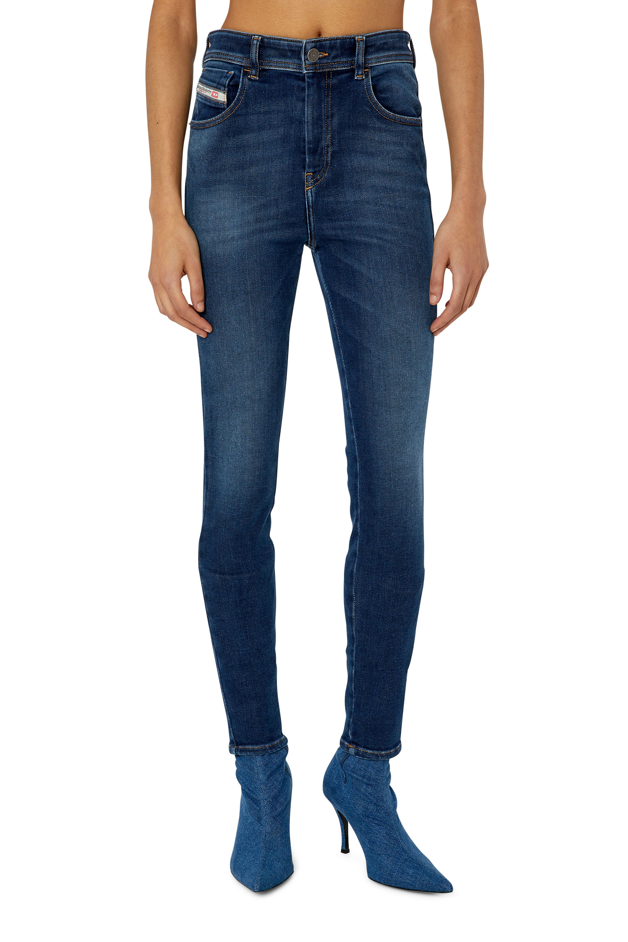Diesel - 1984 Slandy high 09E97 Super skinny Jeans, Dark Blue - Image 1