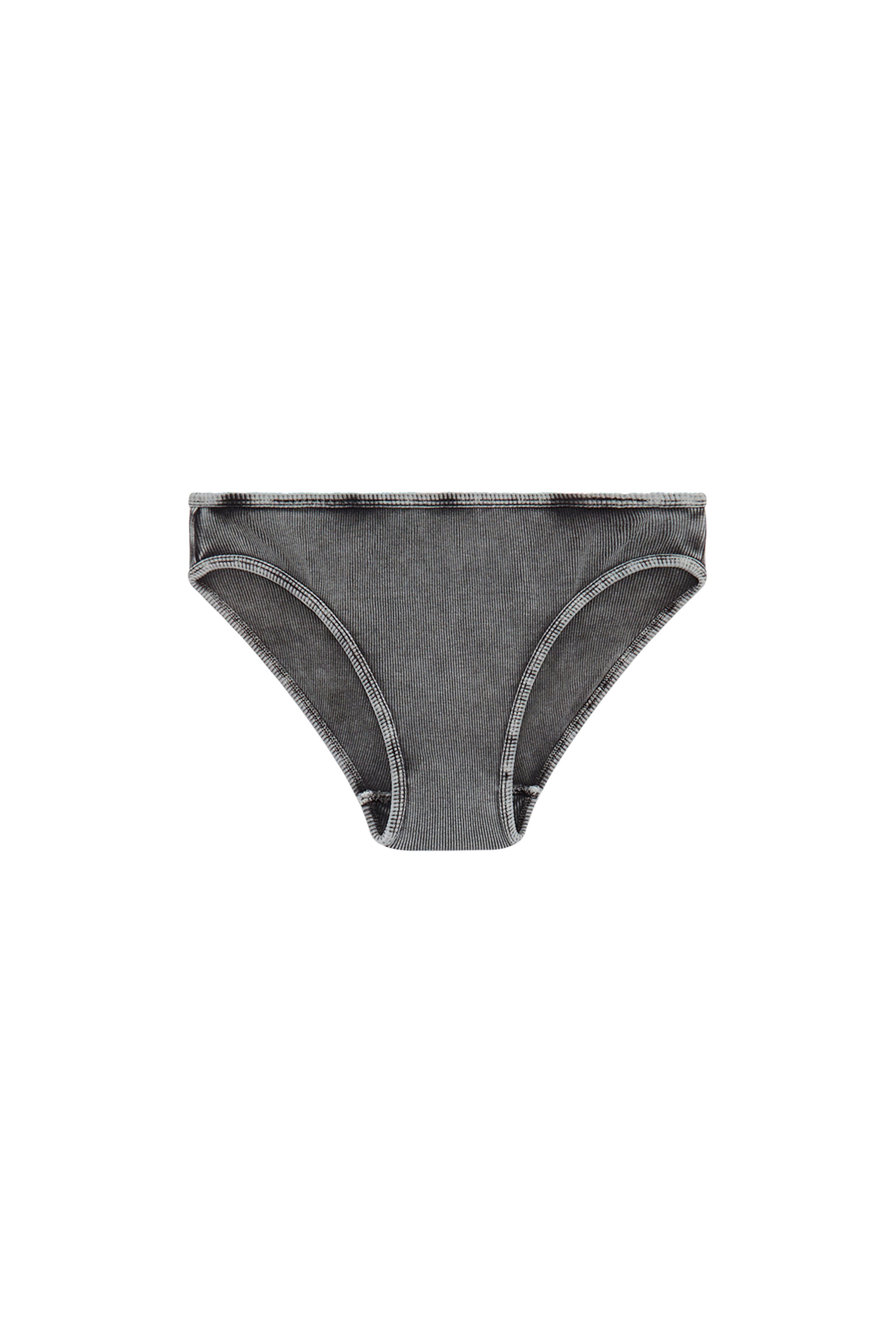 Diesel - UFPN-D-OVAL-HIGH-WAISTED-BRIEF, Woman's Ribbed briefs with Oval D plaque in Black - 2