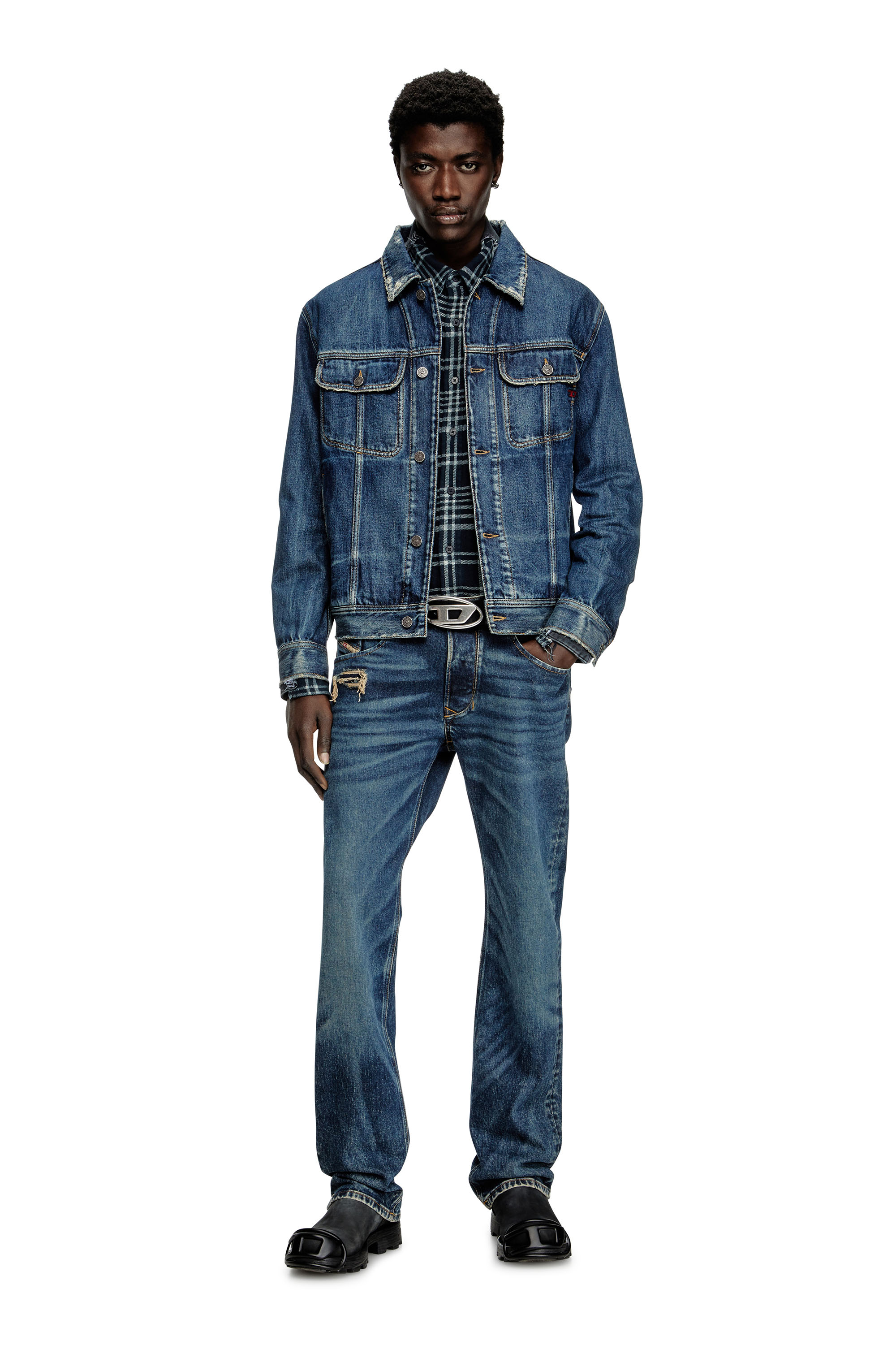 Diesel - Man's Regular Jeans 1985 Larkee 007Y3, Dark Blue - 1