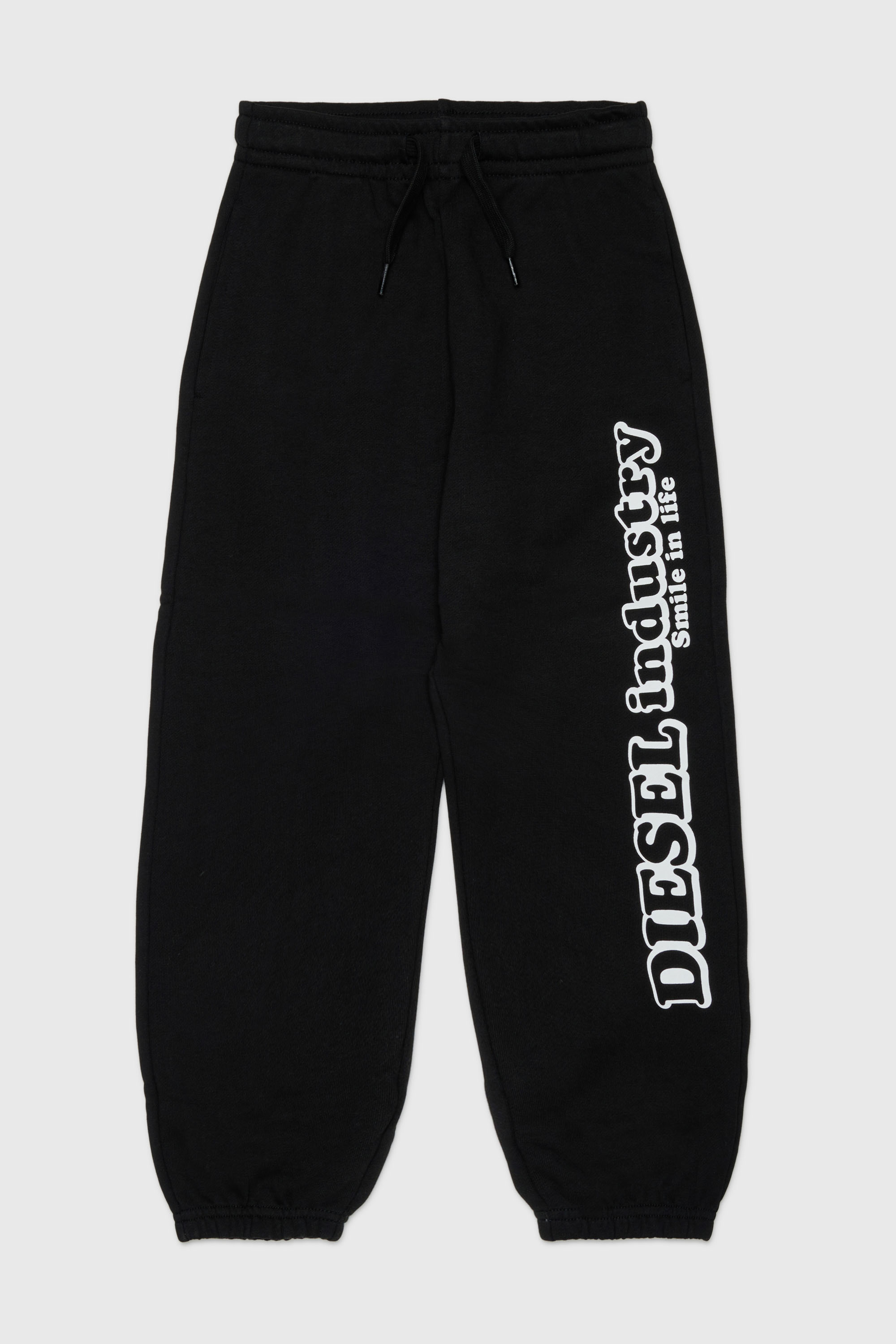 Diesel - PLODIM, Man's Cotton sweatpants with Diesel Industry print in Black - 1