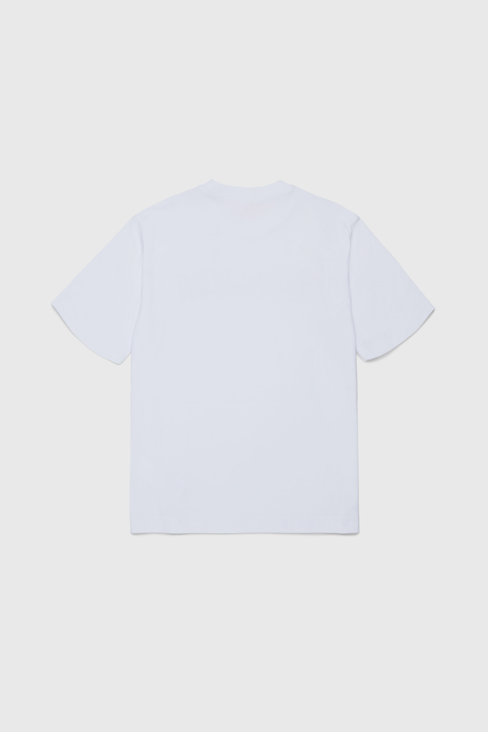 Diesel - TJEANS OVER, Man's Cotton T-shirt with frayed-effect logo in White - 2
