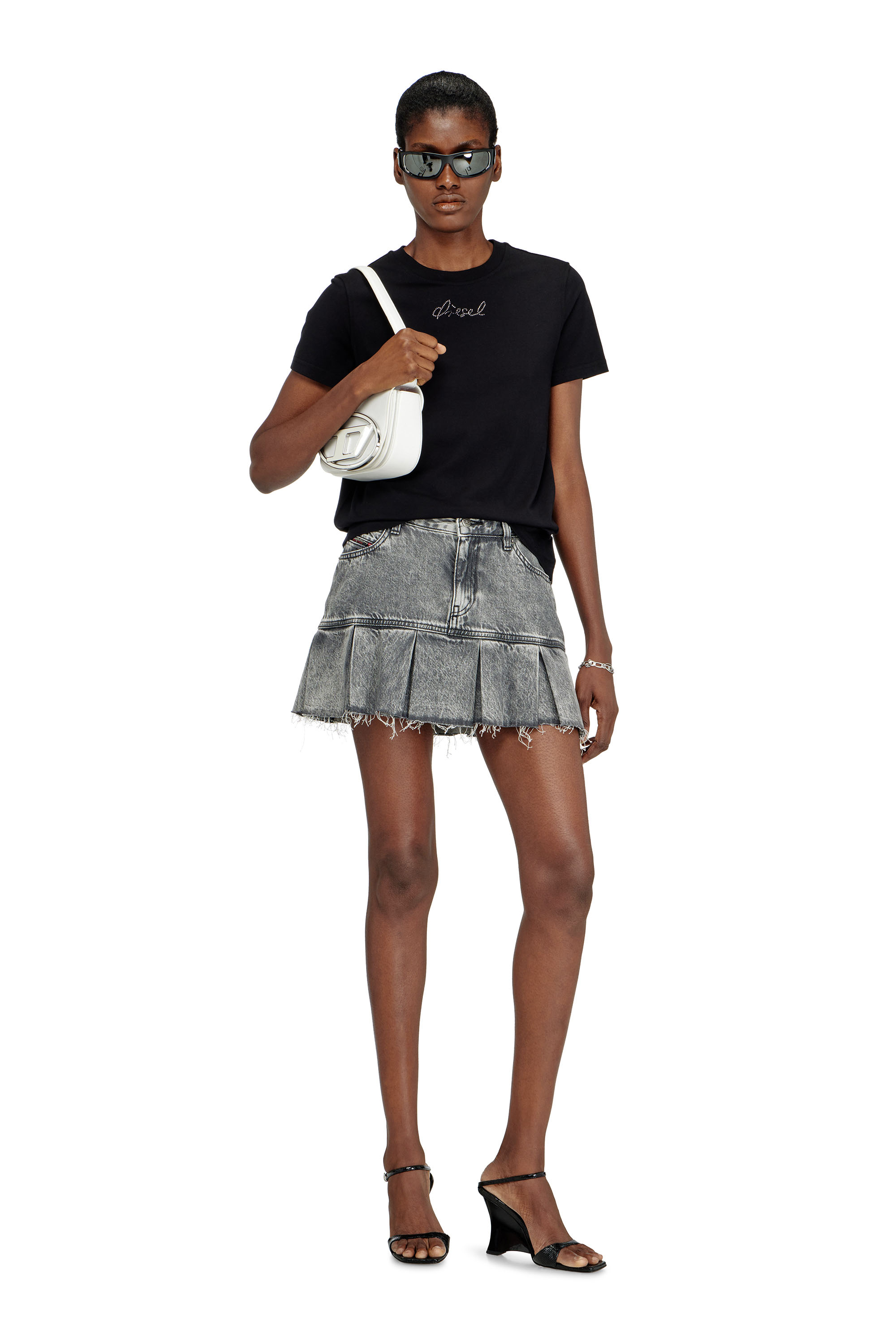 Diesel - 1DR, Woman's 1DR-Iconic shoulder bag in nappa leather in White - 7