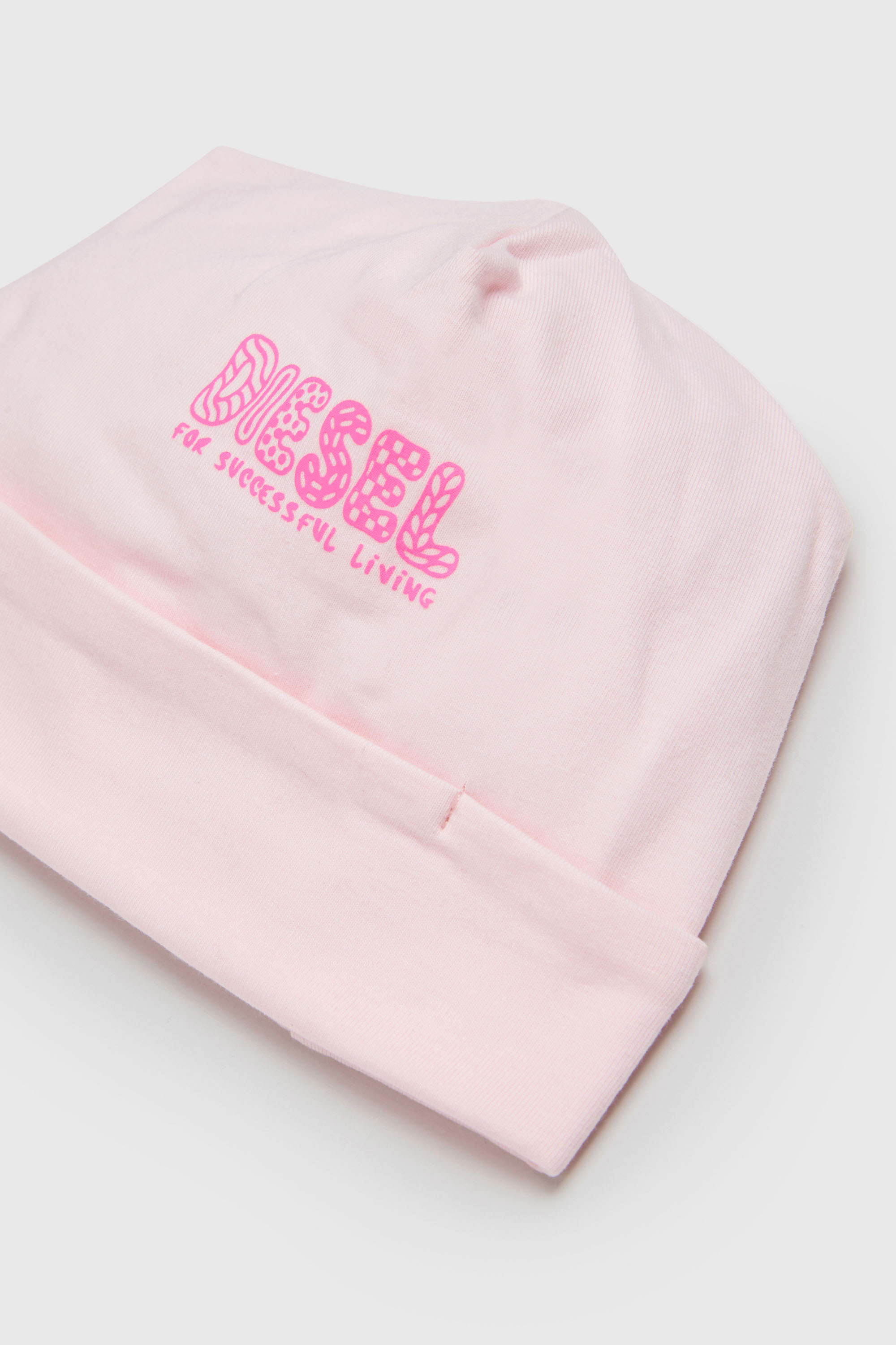 Diesel - FUBBY-NB, Unisex's Newborn beanie with doodle logo print in Pink - 3