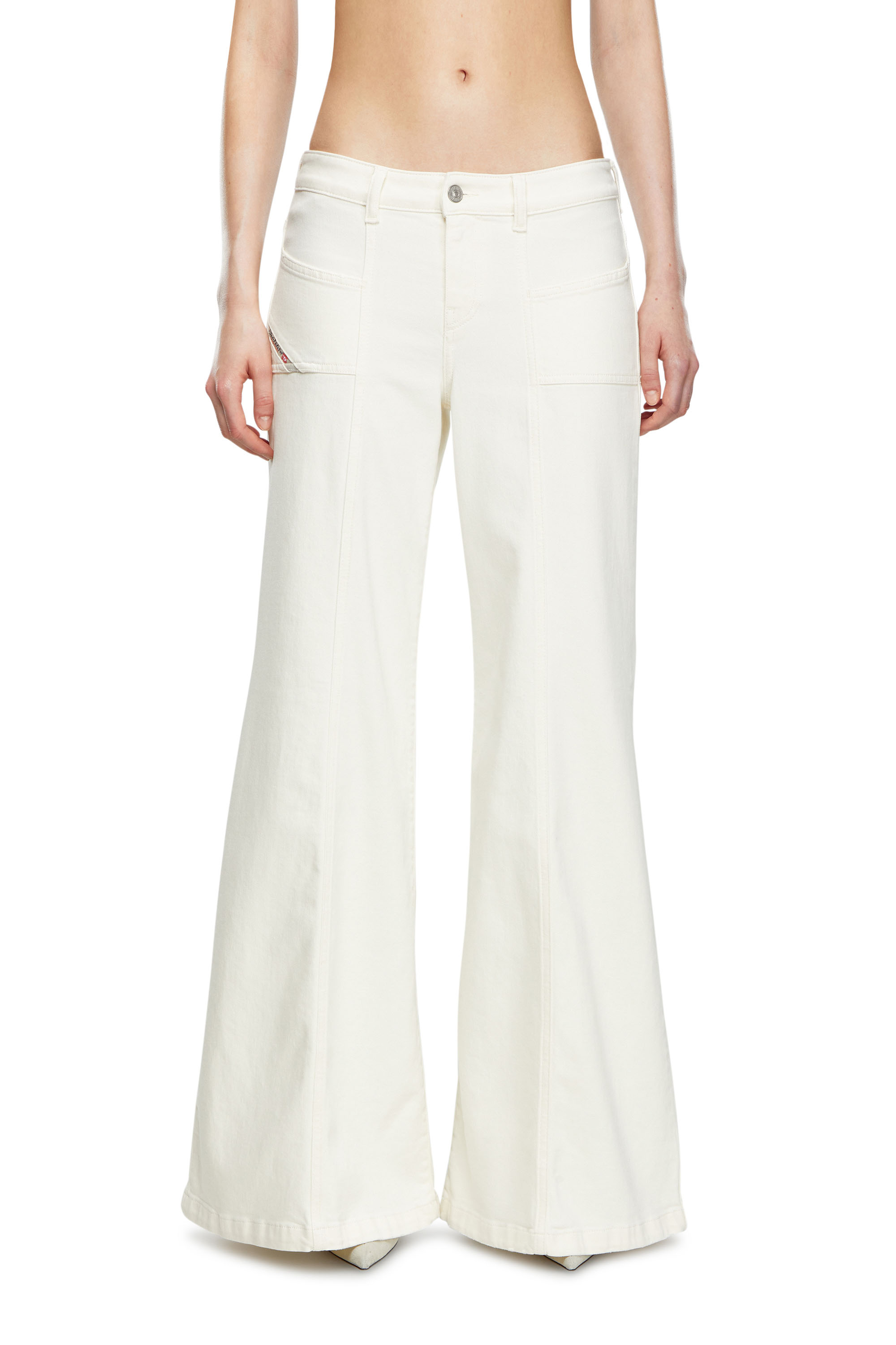Flare Jeans D-Akii 09J68, White Diesel - Woman's Flare Jeans D-Akii 09J68, White - 3