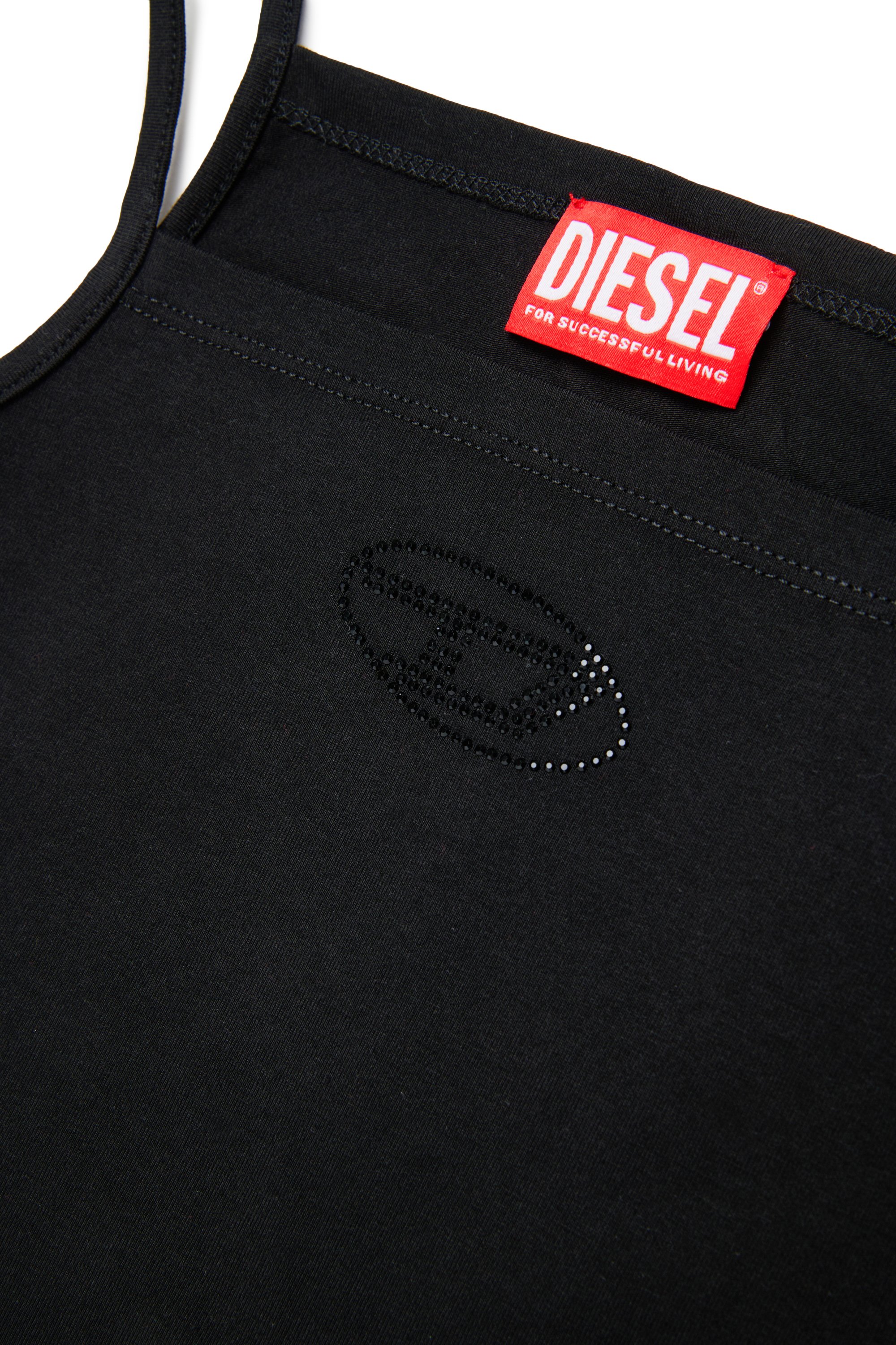 Diesel - TRIND, Woman's Cami top with crystal Oval D logo in Black - 4