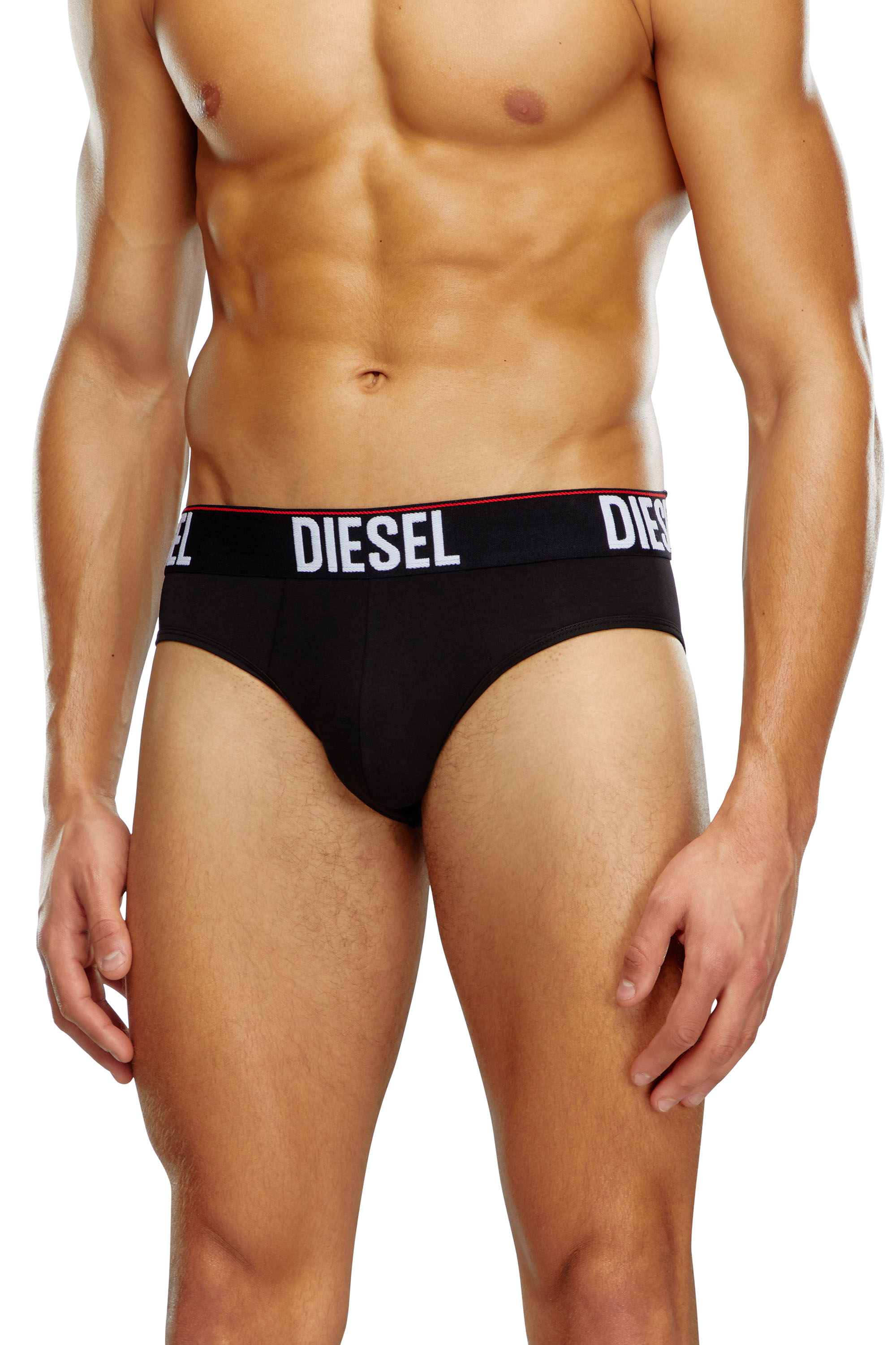 Diesel - UMBR-ANDRETHREEPACK, Man Three-pack briefs with tonal waist in Black - Image 2