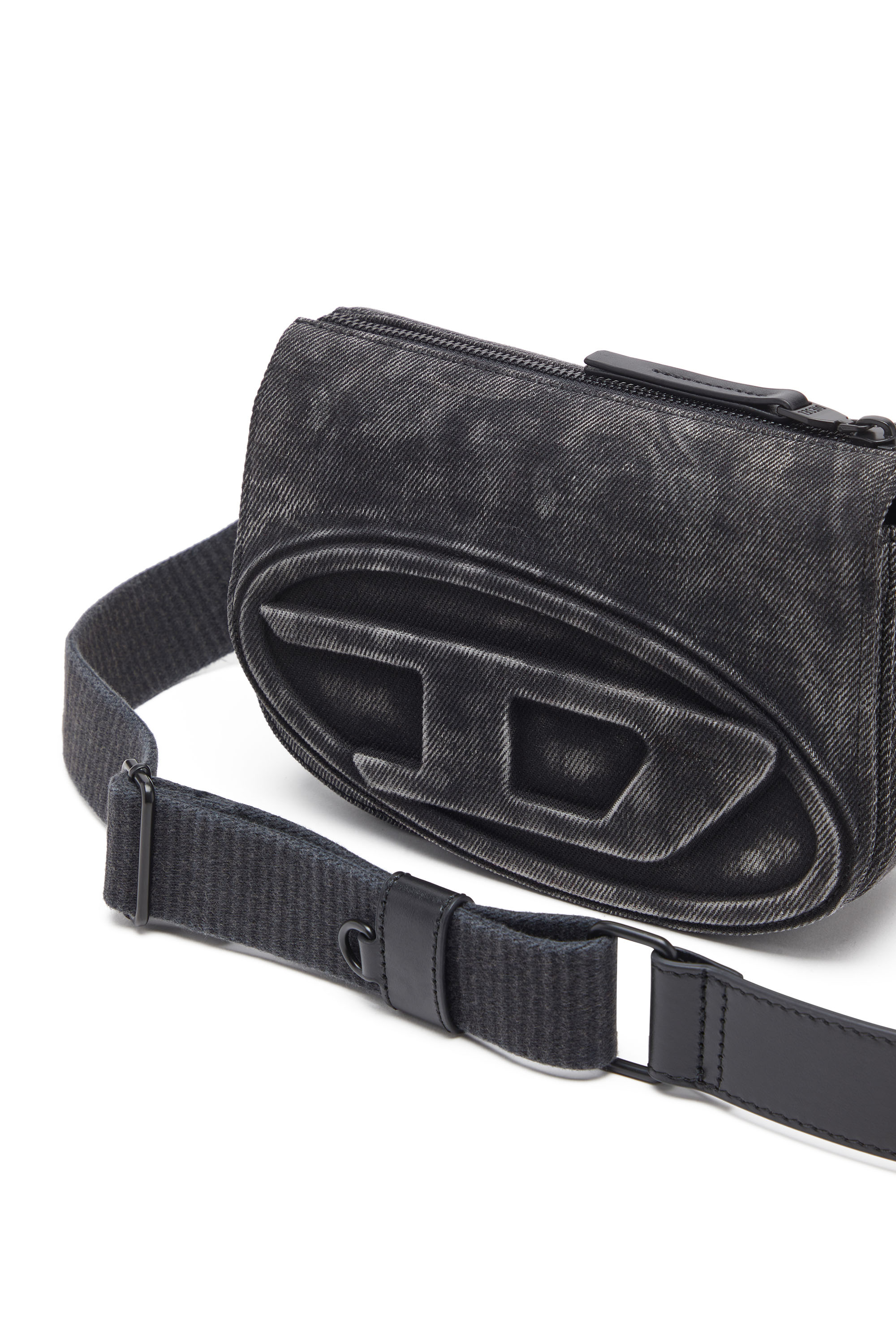 Diesel - 1DR CAMERA BAG, Man's 1DR-Camera bag in stonewashed denim in Black - 5