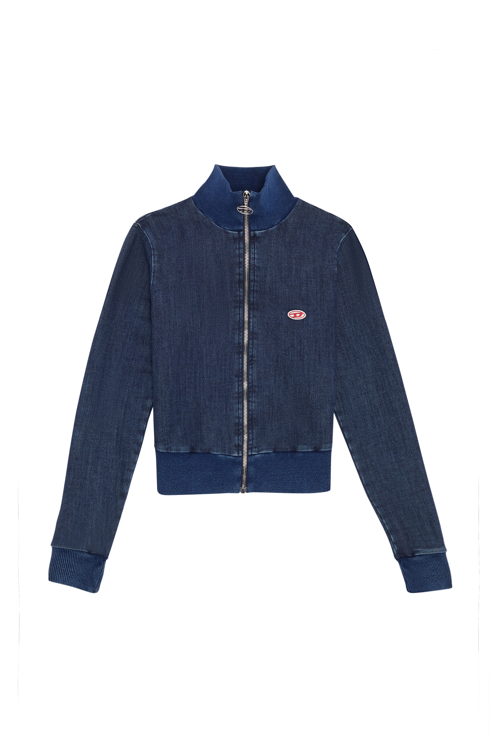 Diesel - D-EMY TRACK DENIM SWEATSHIRT, Dark Blue - Image 3