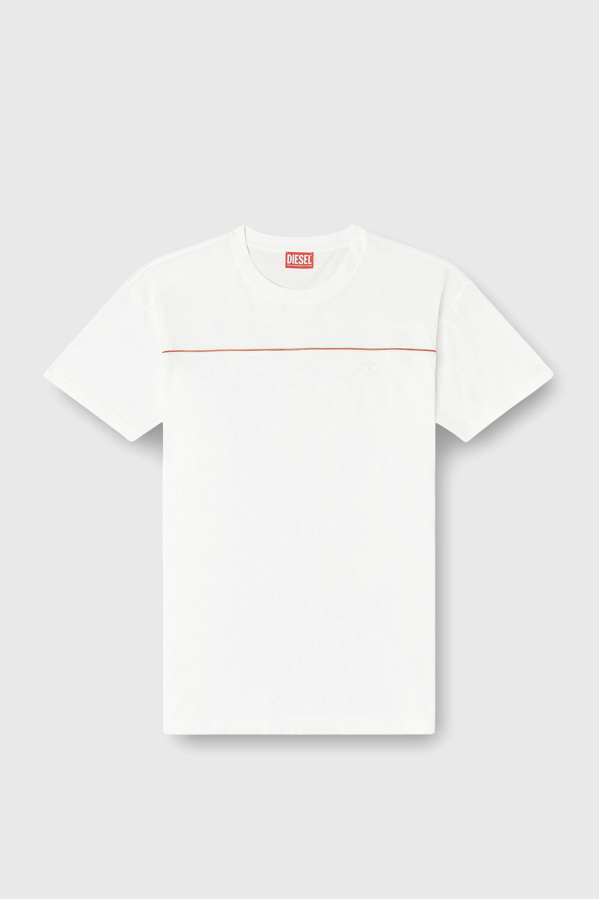 Diesel - T-NORM-PIPING, Man's T-shirt with contrast piping in White - 2