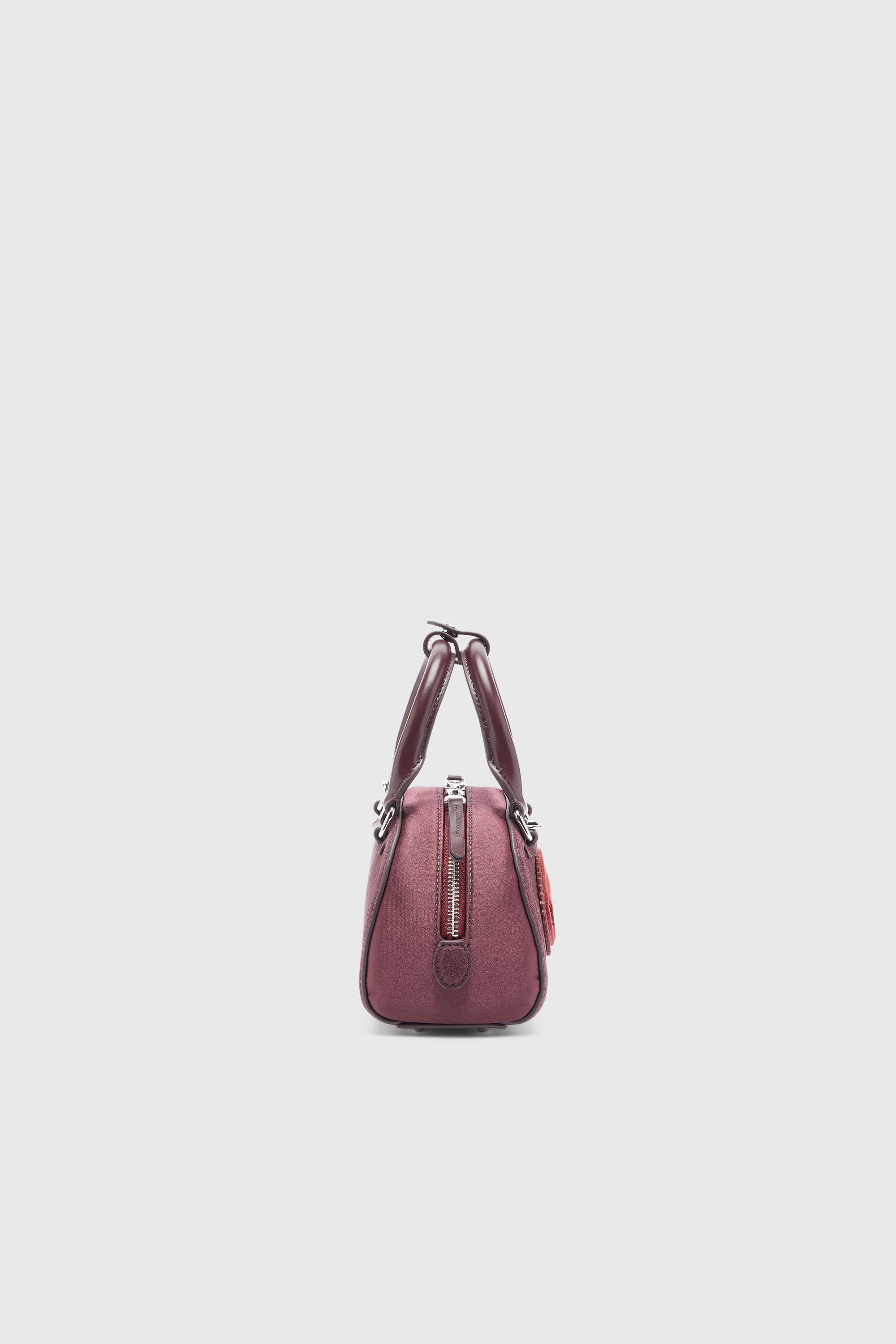 Diesel - 1DR DOME CROSSBODY, Woman's 1DR Dome - Small bowling bag in satin and suede in Burgundy - 4