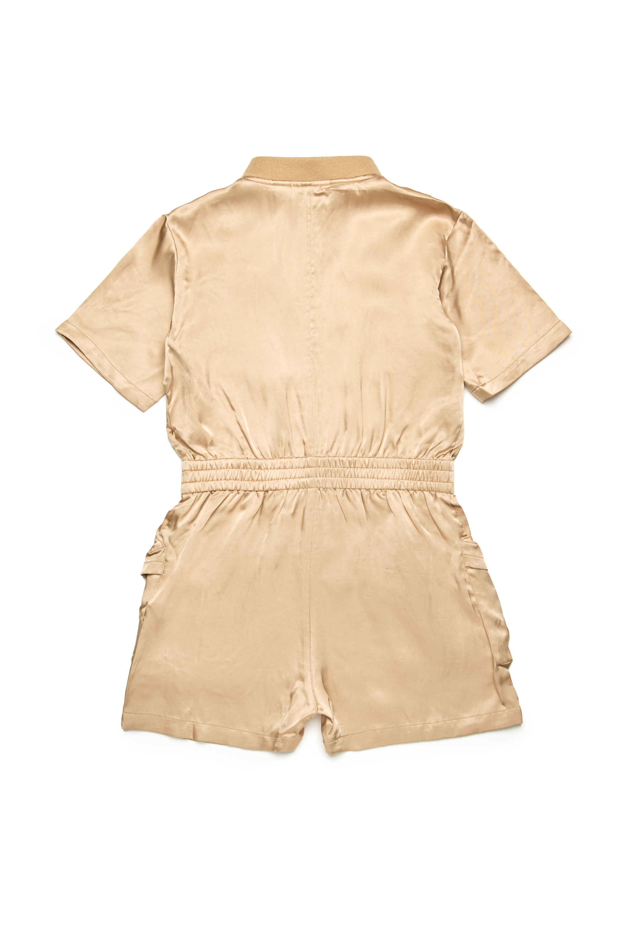 Diesel - JVENY, Woman's Multipocket playsuit in shiny fabric in Light Brown - 2