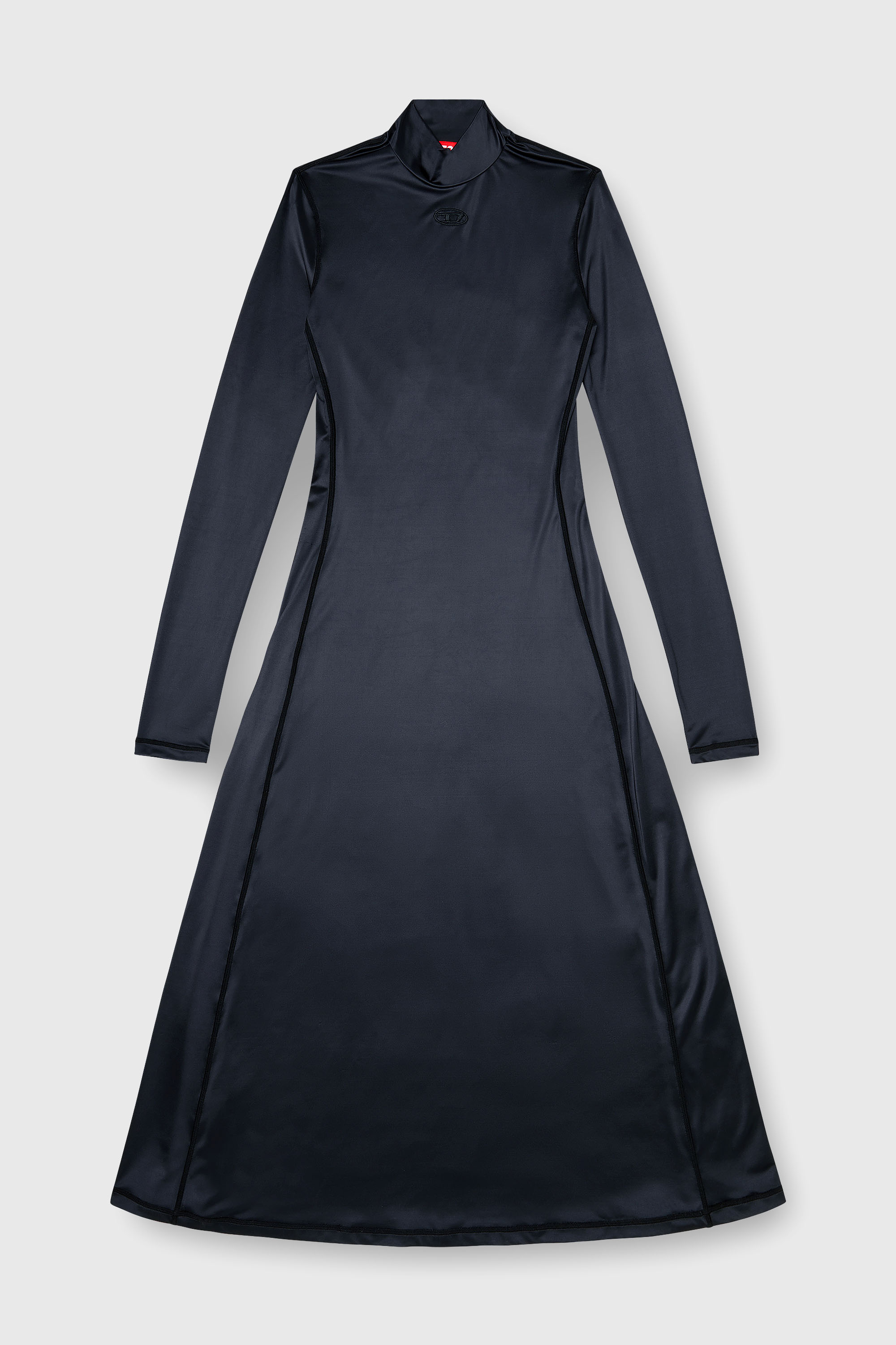 Diesel - D-UNGO, Woman's Fluid midi dress with turtle neck in Black - 2